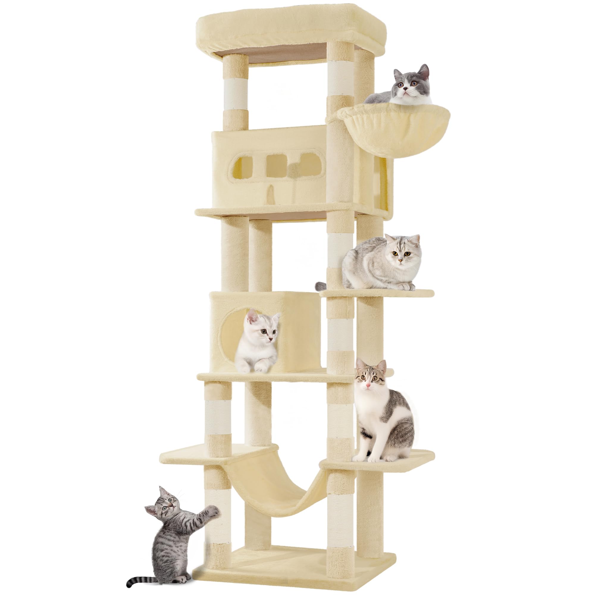 Hzuaneri albero per gatti 170 cm: parco giochi salvasofà per gatti adulti in offerta su Amazon