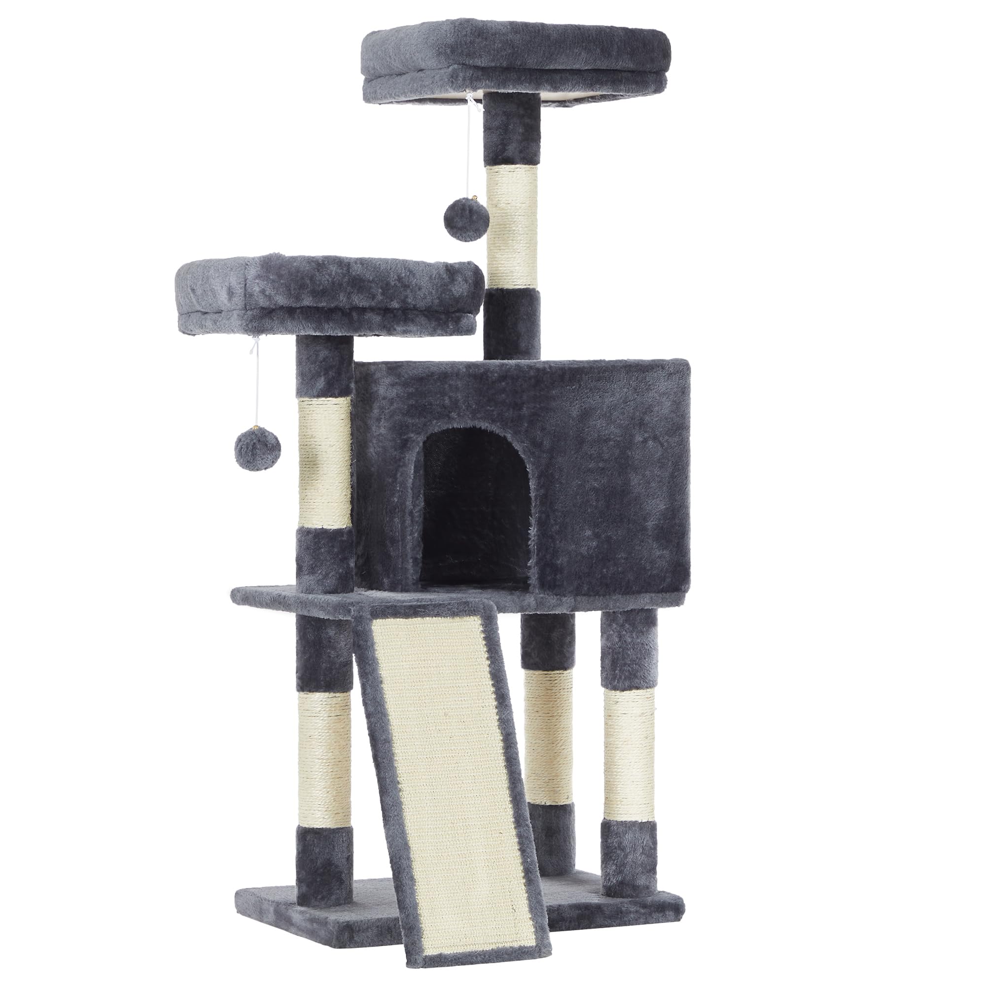 Feandrea albero per gatti 115 cm, tiragraffi compatto e stabile ideale per appartamento