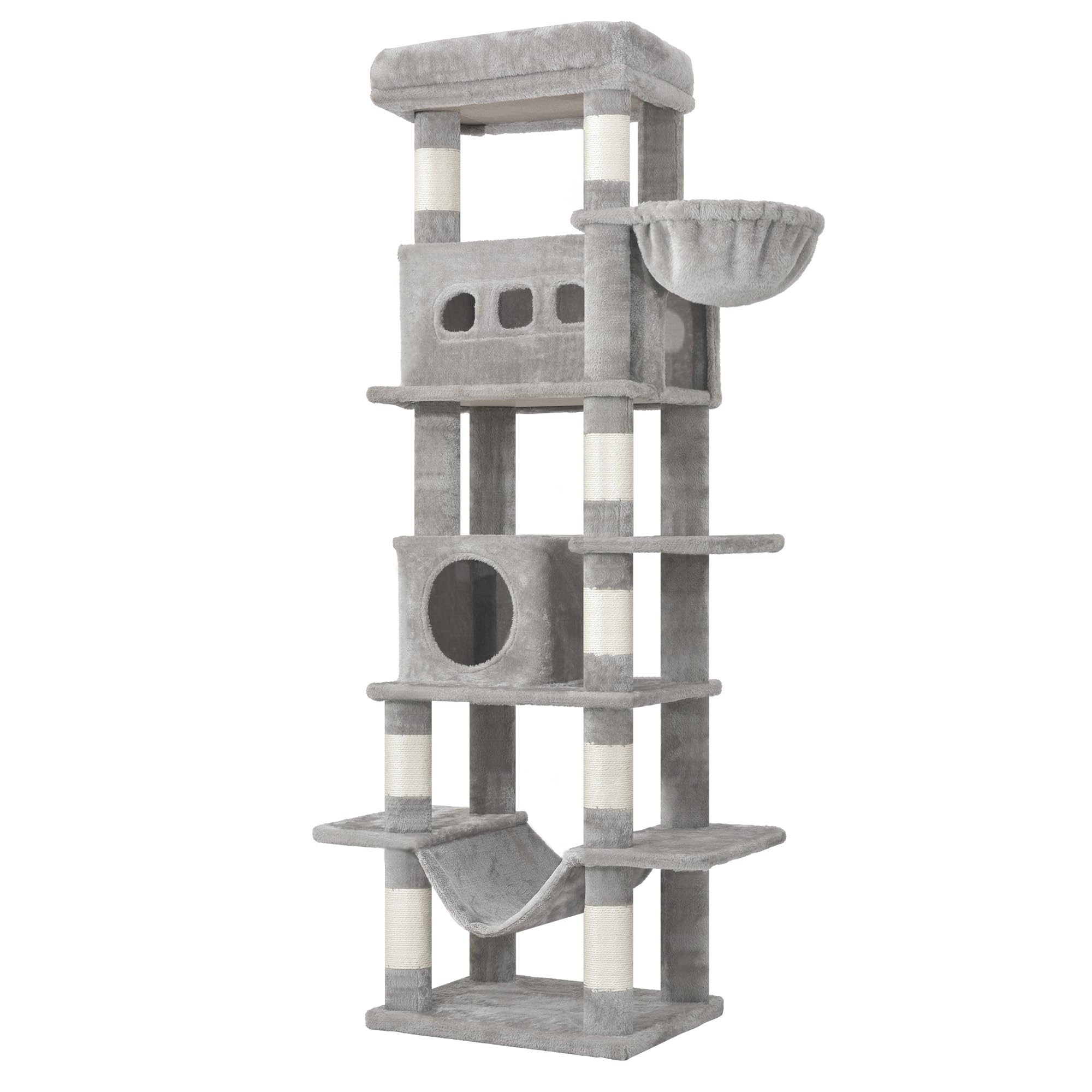 Grande albero tiragraffi Hzuaneri 170 cm: gioco completo per gatti adulti a un prezzo da tenere d’occhio