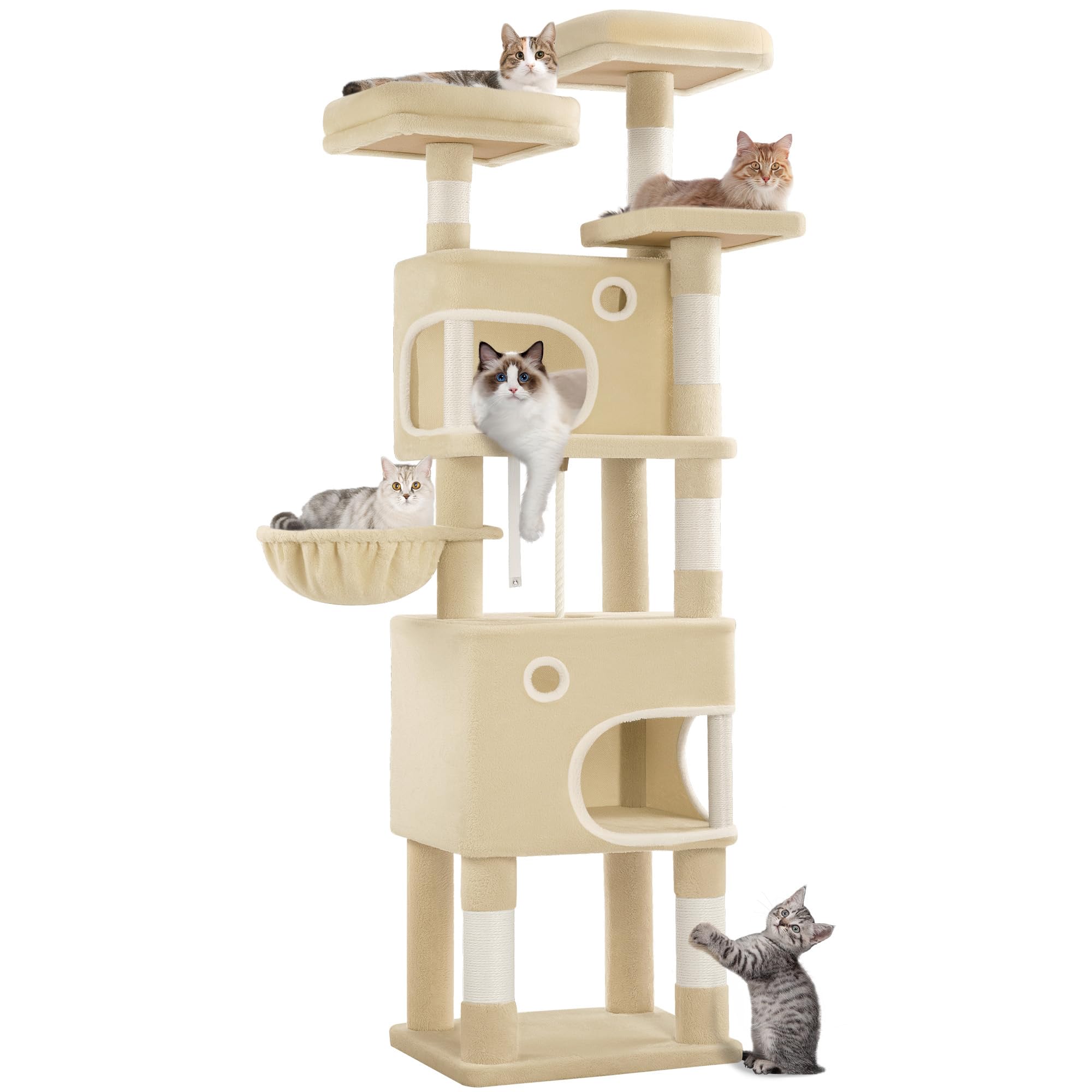 Hzuaneri albero tiragraffi 180 cm: parco giochi verticale per più gatti in sconto su Amazon