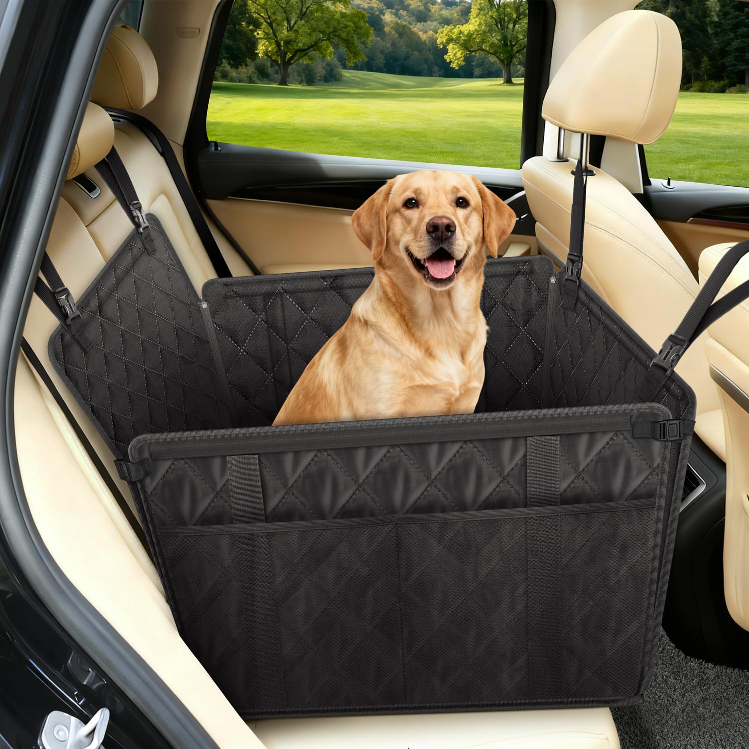 Seggiolino auto Looxmeer L per cani: trasportino da sedile posteriore impermeabile e sicuro in sconto su Amazon