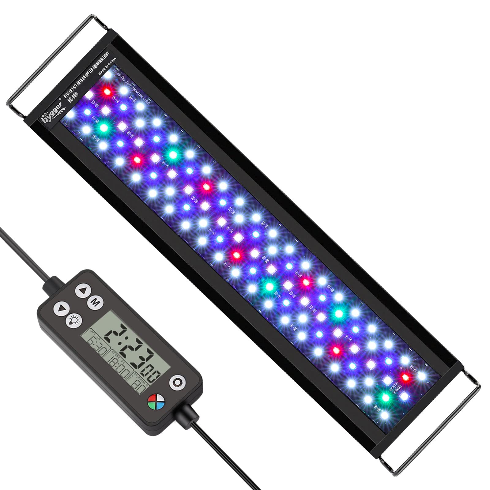 Lampada LED hygger 22W per acquario 61–76 cm: illuminazione 24/7 a spettro completo per vasche piantumate