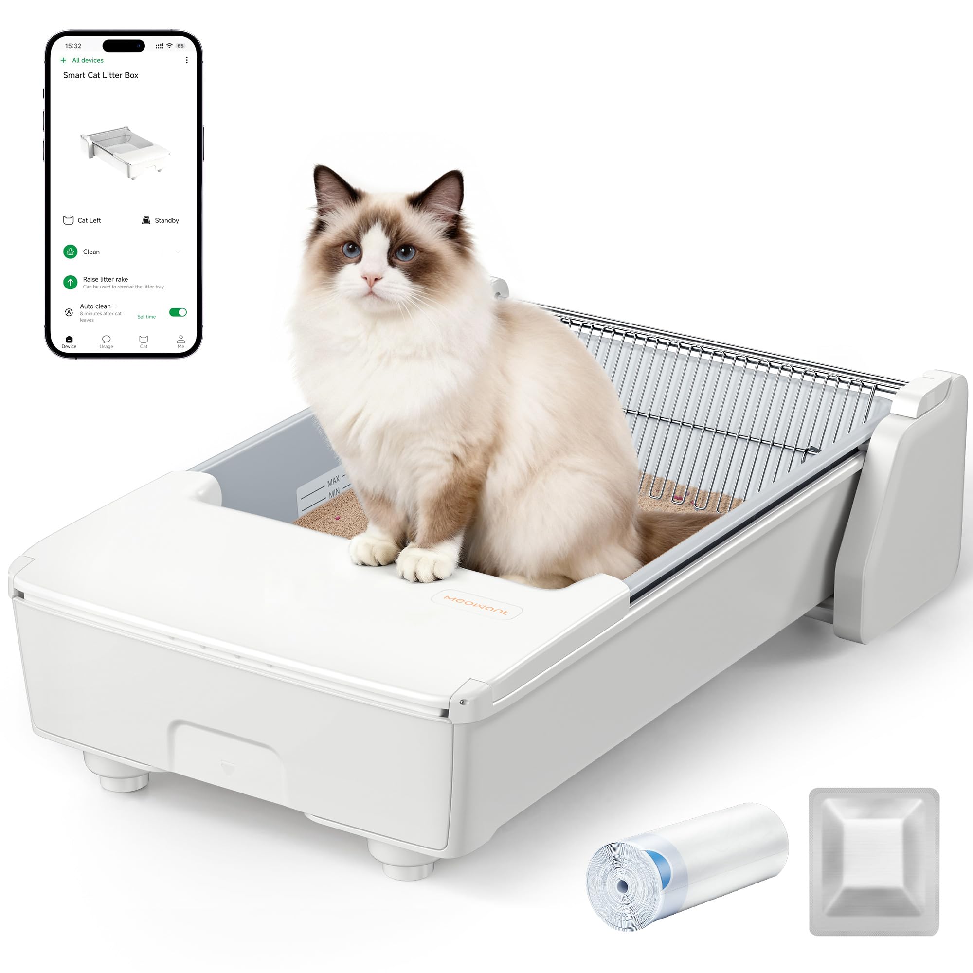Meowant lettiera gatto autopulente aperta con app: la soluzione smart contro odori e lettiera sporca
