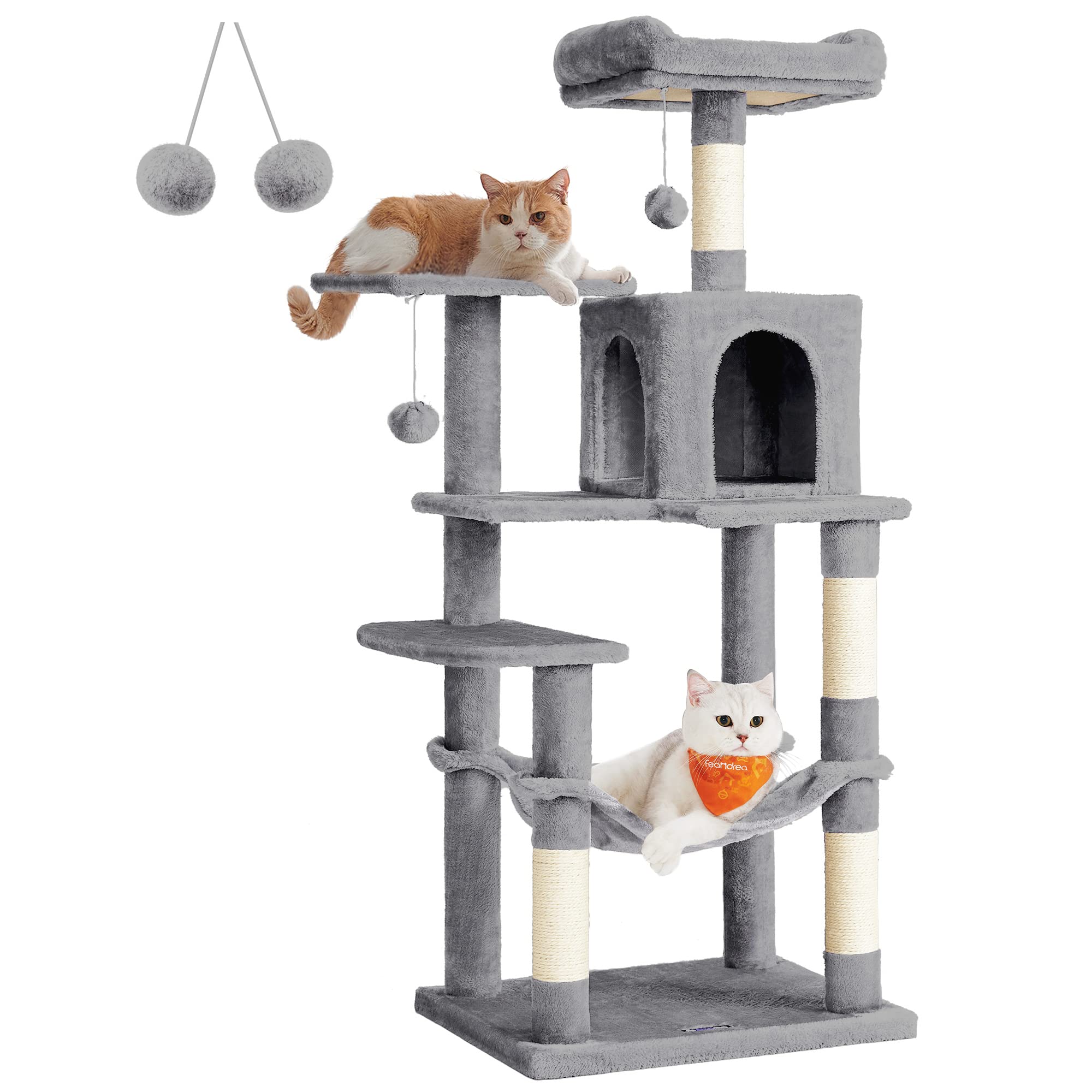 Feandrea albero per gatti 143 cm, tiragraffi a più livelli in forte sconto su Amazon