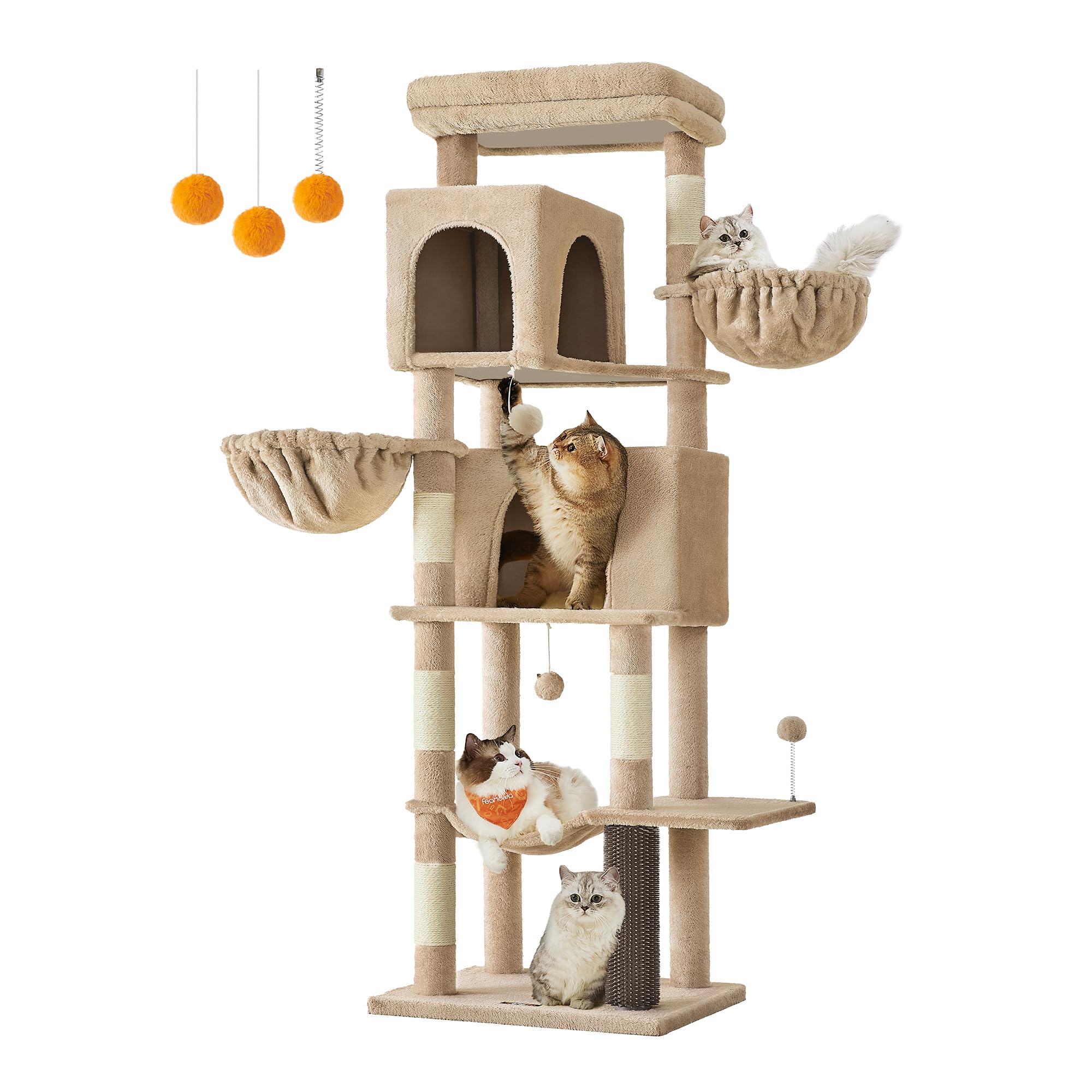 Feandrea albero per gatti grande 175 cm: tiragraffi multilivello pensato per più gatti in casa