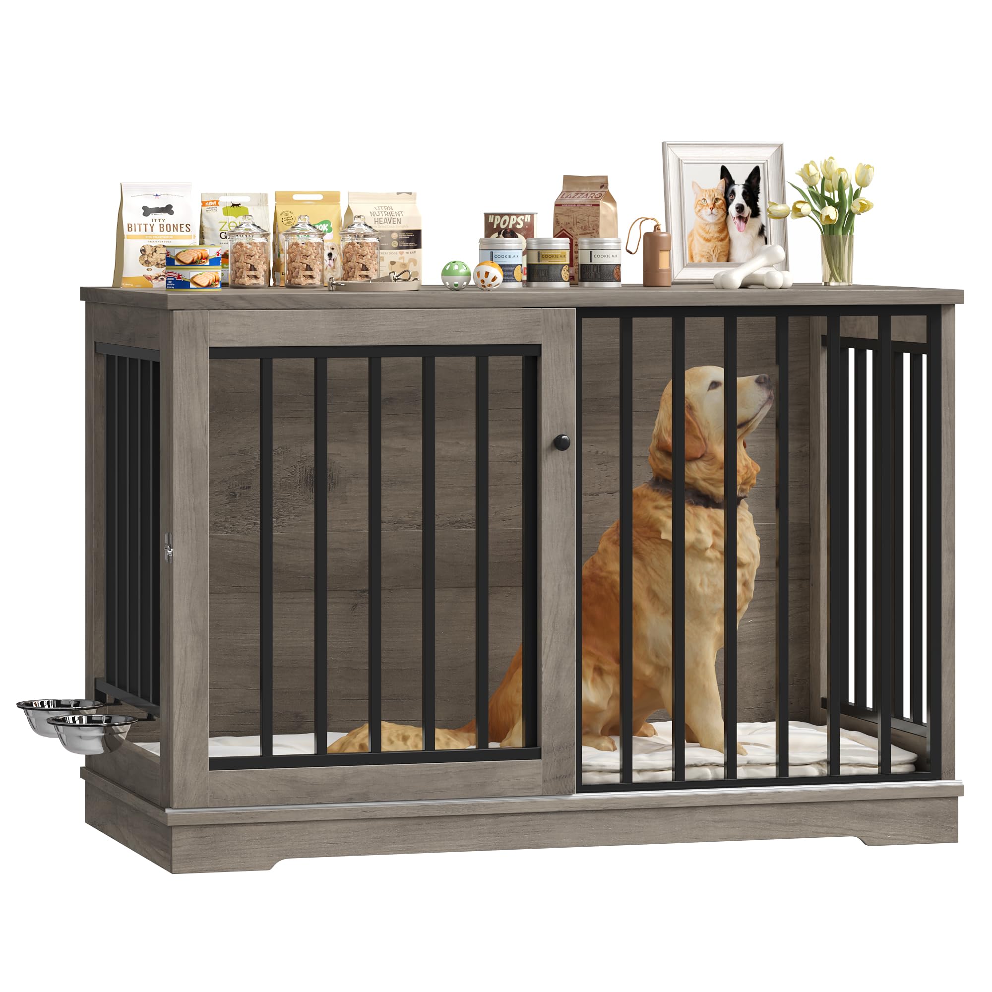 FirFurd gabbia kennel da interno 120 cm: soluzione 2 in 1 per area riposo e gestione del cane in casa