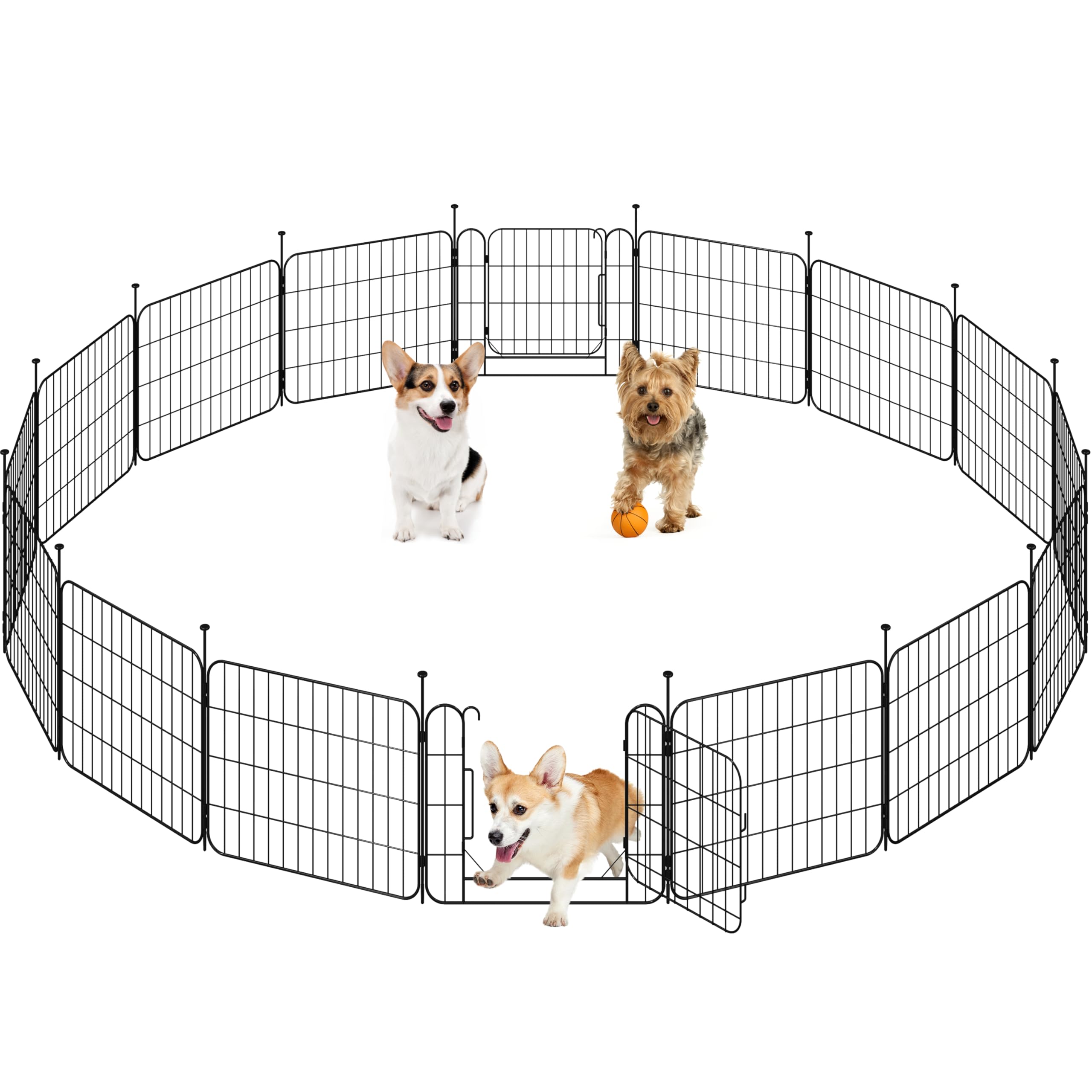 Yaheetech recinto 16 pannelli per cani e piccoli animali: area sicura modulabile per interno ed esterno