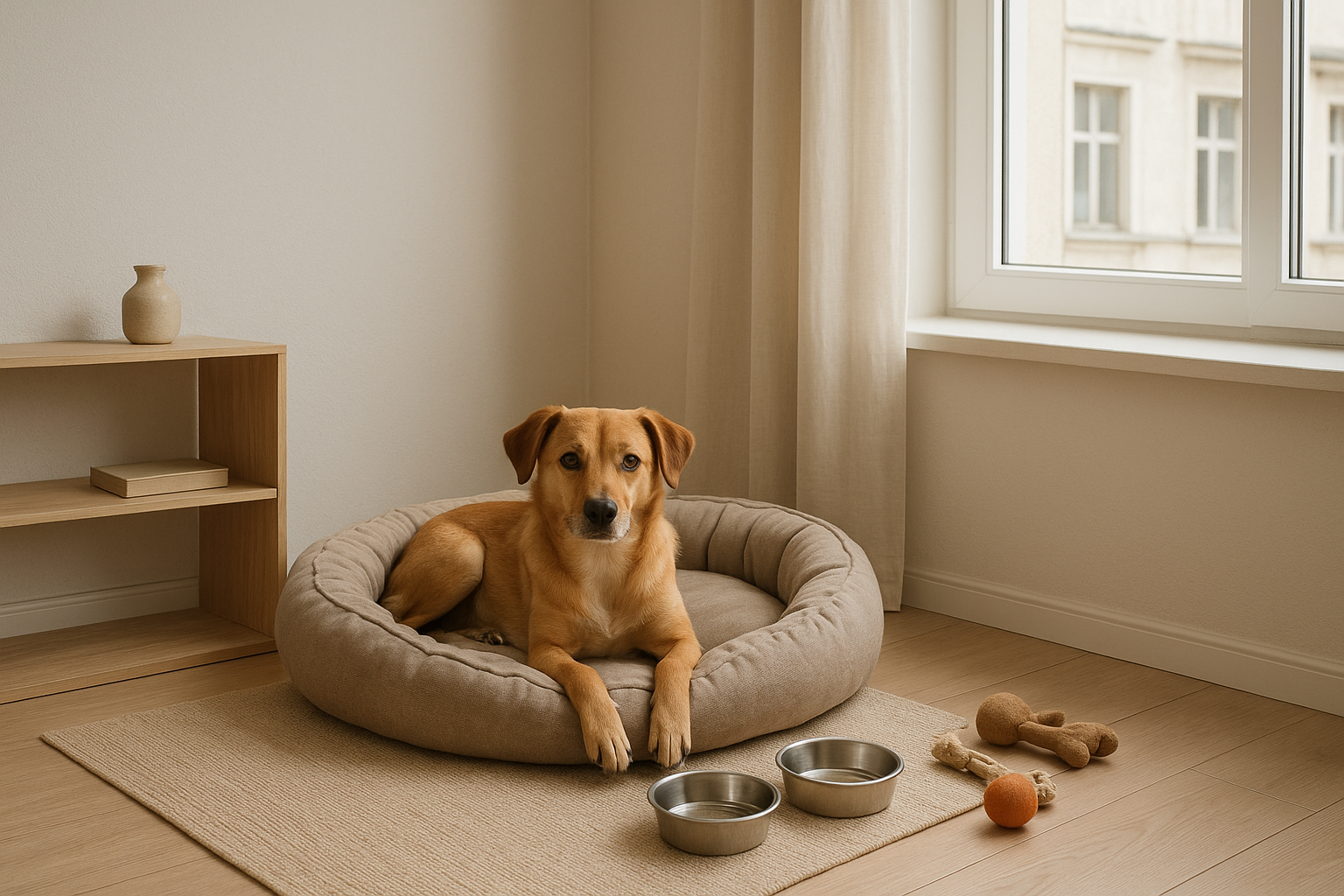 Vivere con un cane in monolocale: organizzare spazi, routine e uscite senza stress