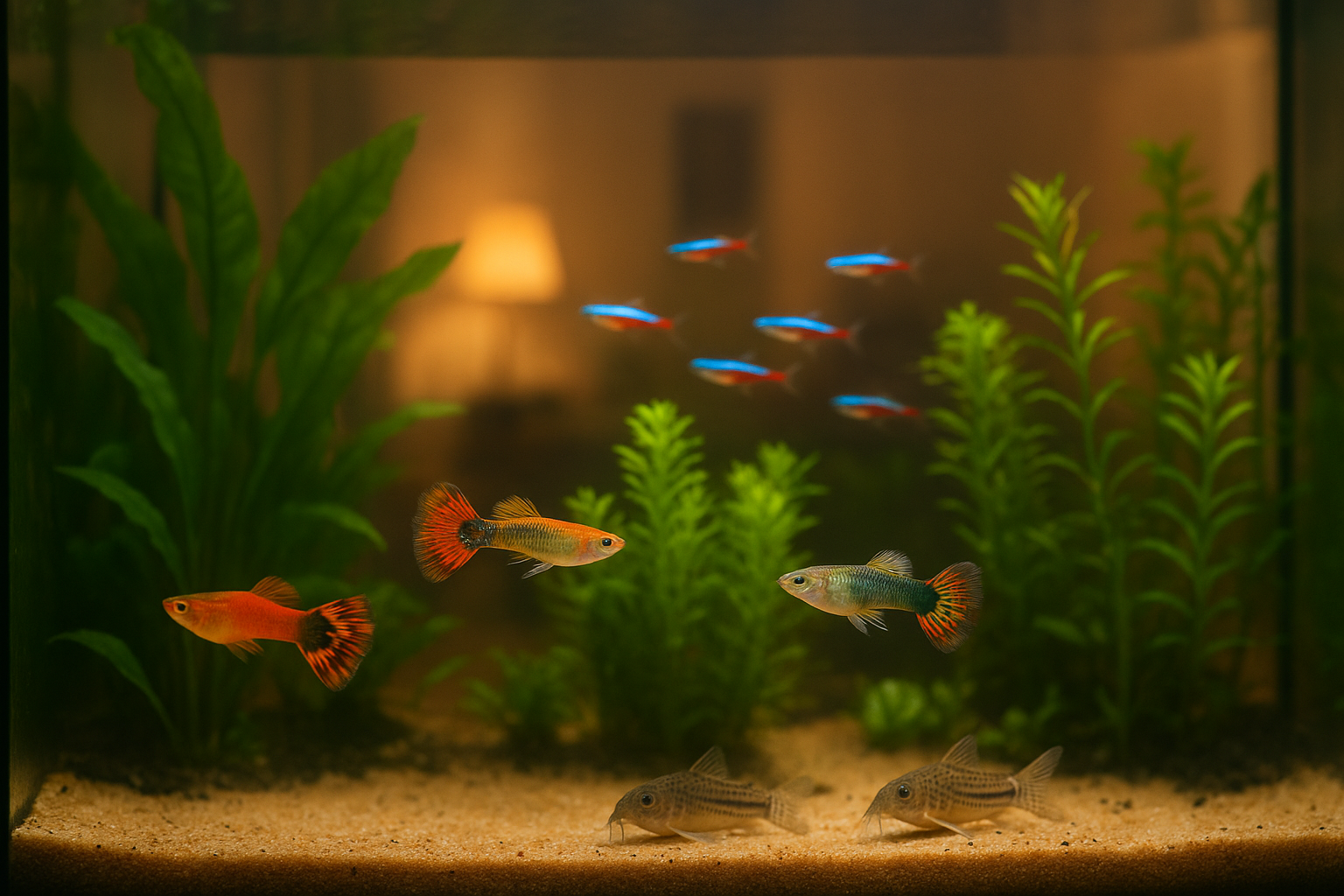 Pesci rossi, guppy e neon: quali specie scegliere per il primo acquario di casa