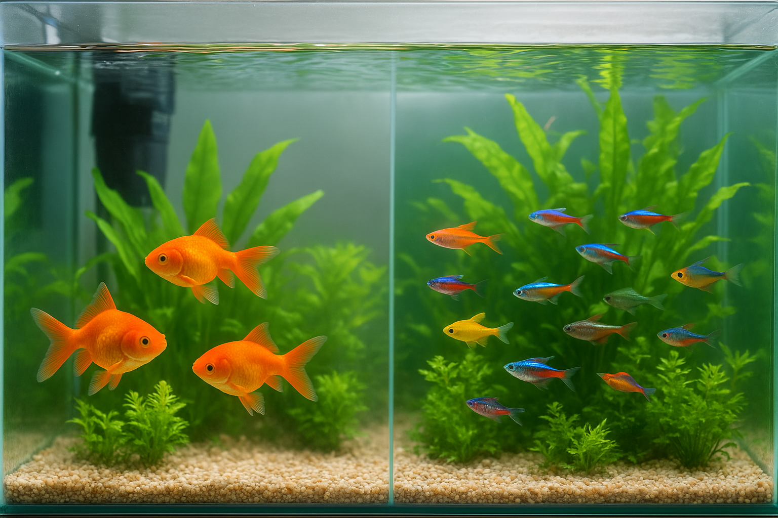 Pesci rossi e pesci tropicali: differenze di gestione per chi inizia con il primo acquario