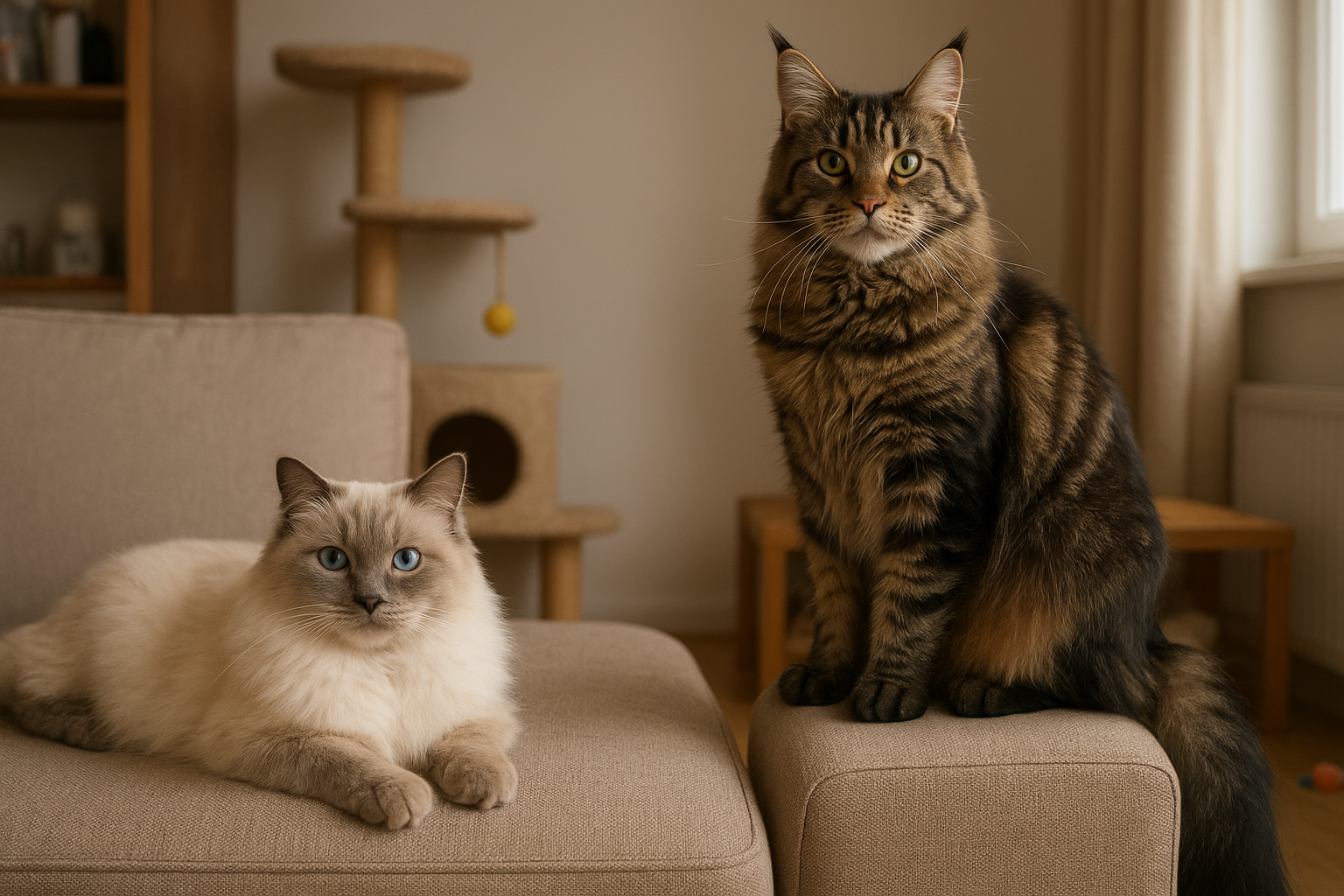Ragdoll vs maine coon: differenze di carattere, spazio e gestione quotidiana per scegliere il gatto giusto per la famiglia