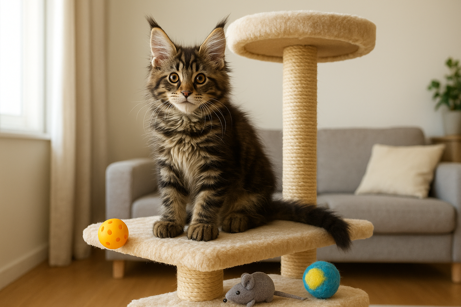 Maine coon cucciolo: crescita, giochi consigliati e primi passi nell’educazione