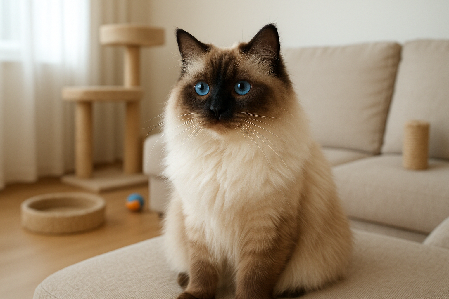 Gatto ragdoll in appartamento: carattere dolce, gestione del pelo e consigli per una vita indoor serena
