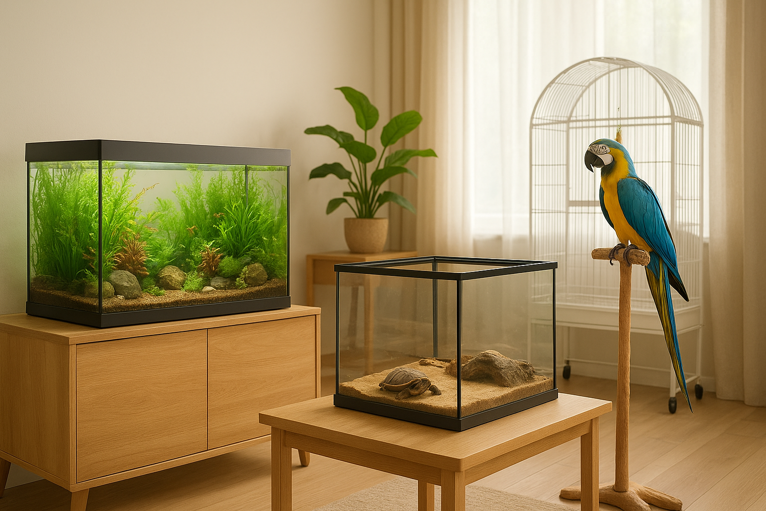 Tartaruga, pesci e pappagallo: come scegliere gli altri animali da compagnia