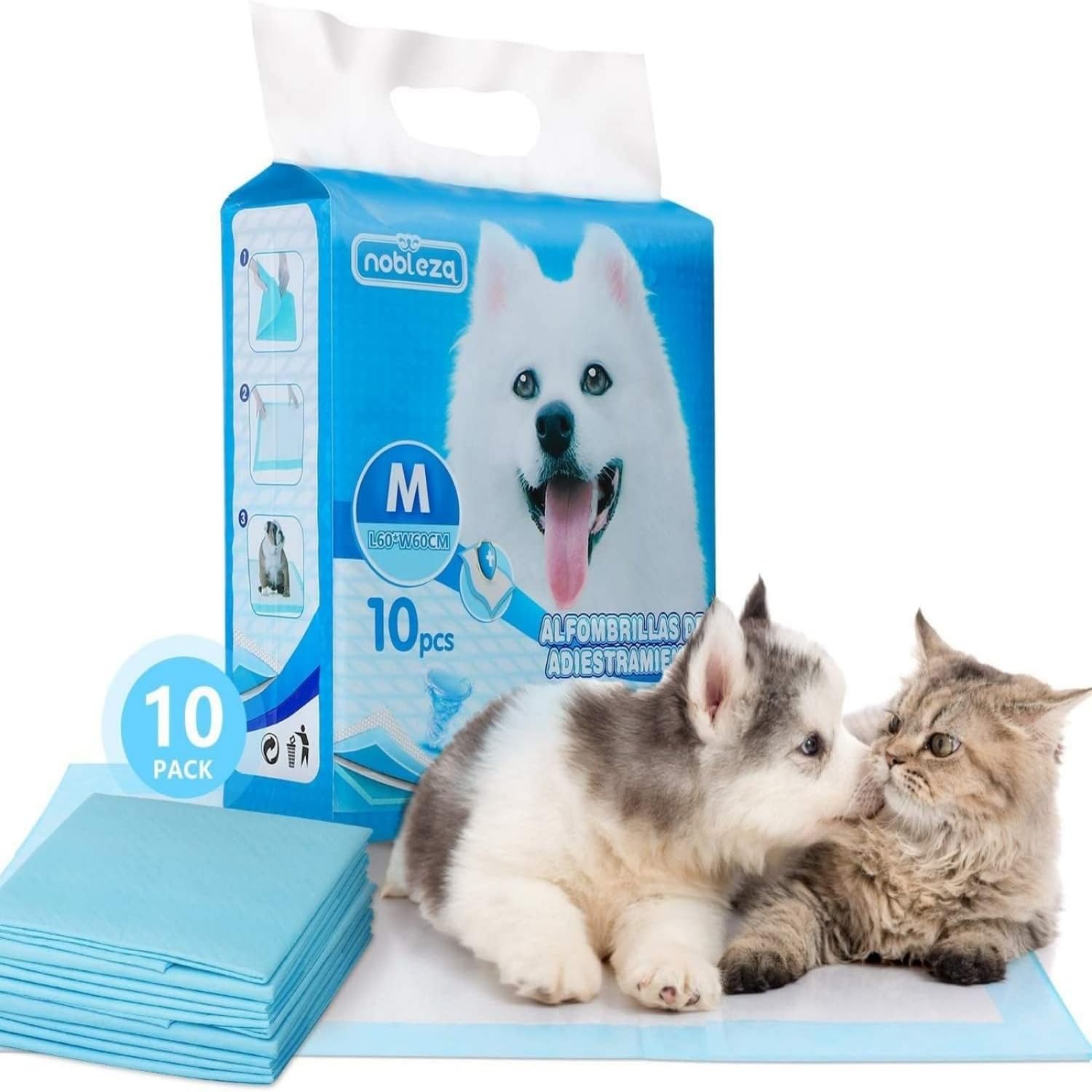 Nobleza tappetini igienici 60×60: formato compatto da 100 pezzi per cuccioli e cani di piccola taglia