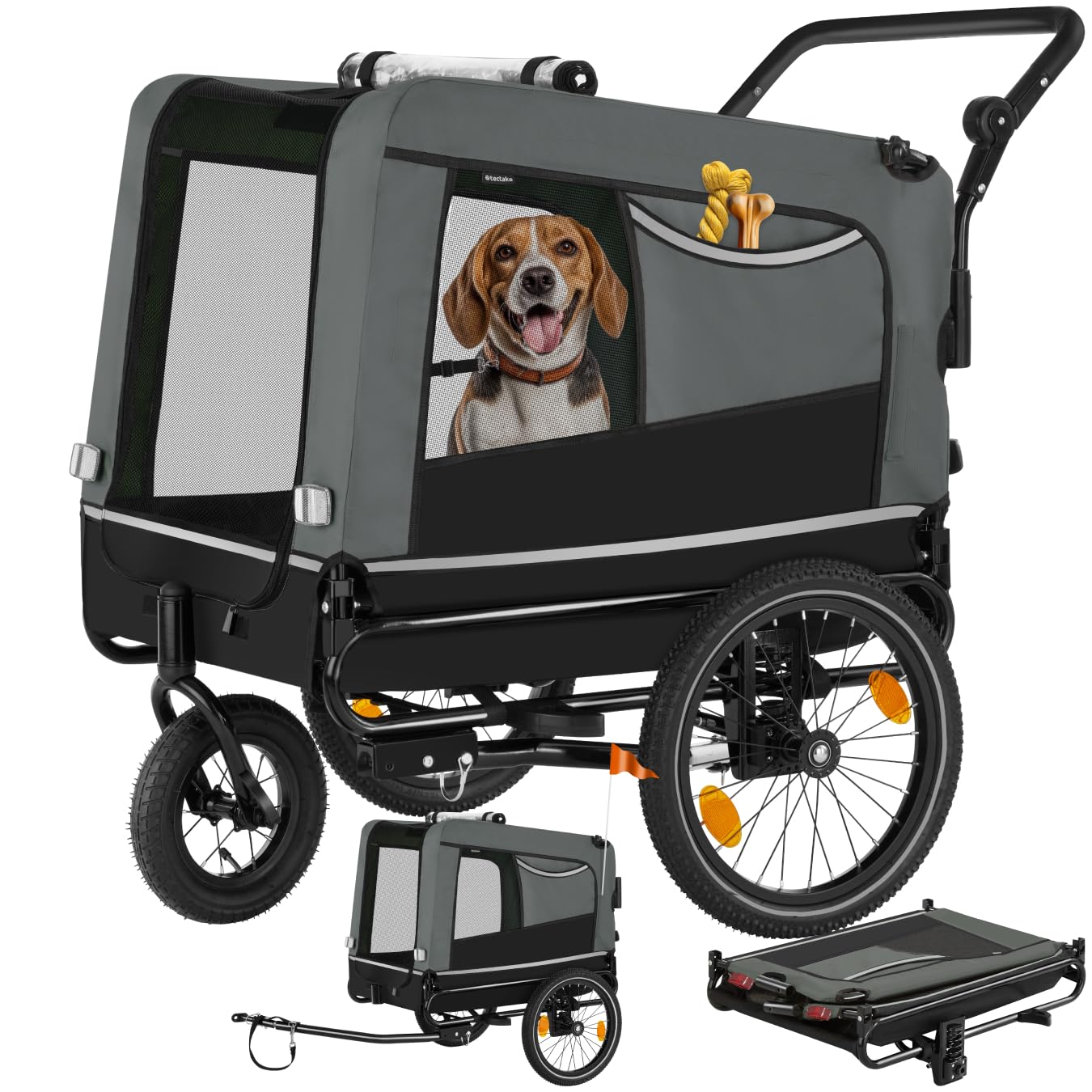TECTAKE rimorchio bici 3 in 1 per cani fino a 40 kg: rimorchio e passeggino in sconto su Amazon