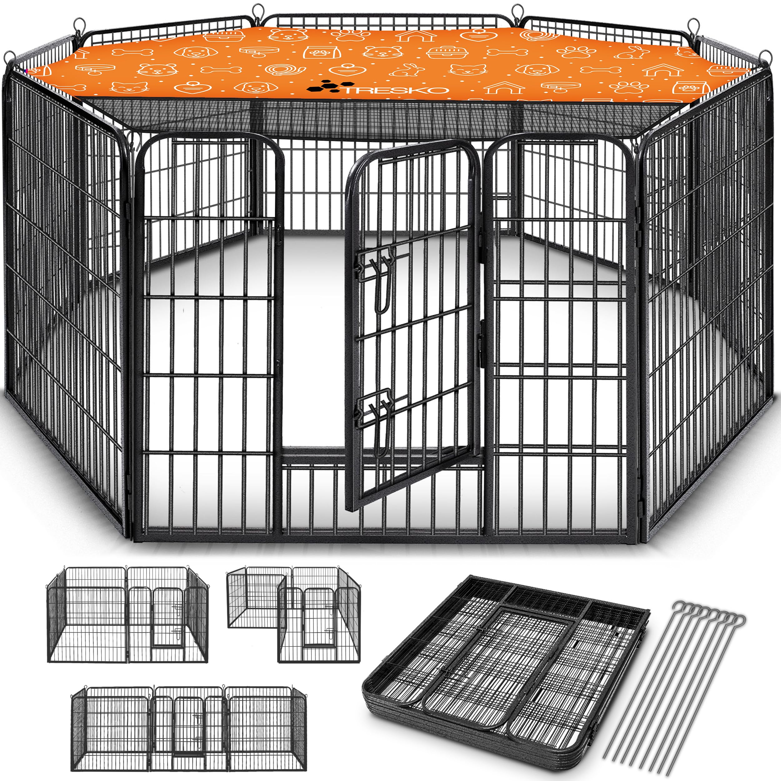 TRESKO recinzione 80 cm per cani: box modulare per cuccioli e cani piccoli in promozione su Amazon