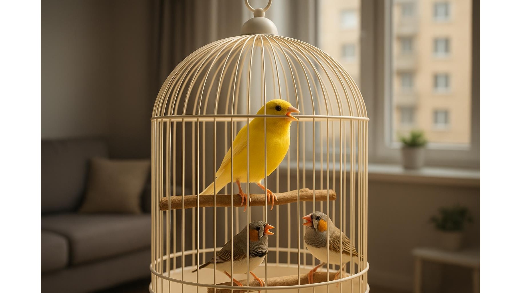 Piccoli uccelli domestici e rumore: quali specie cantano di più e come gestire la convivenza in appartamento