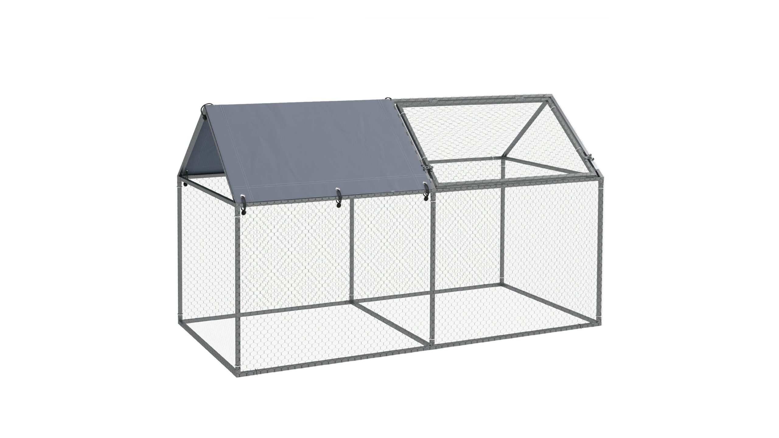 PawHut gabbia per animali con tetto in tessuto oxford, recinto mobile per giardino e terrazzo