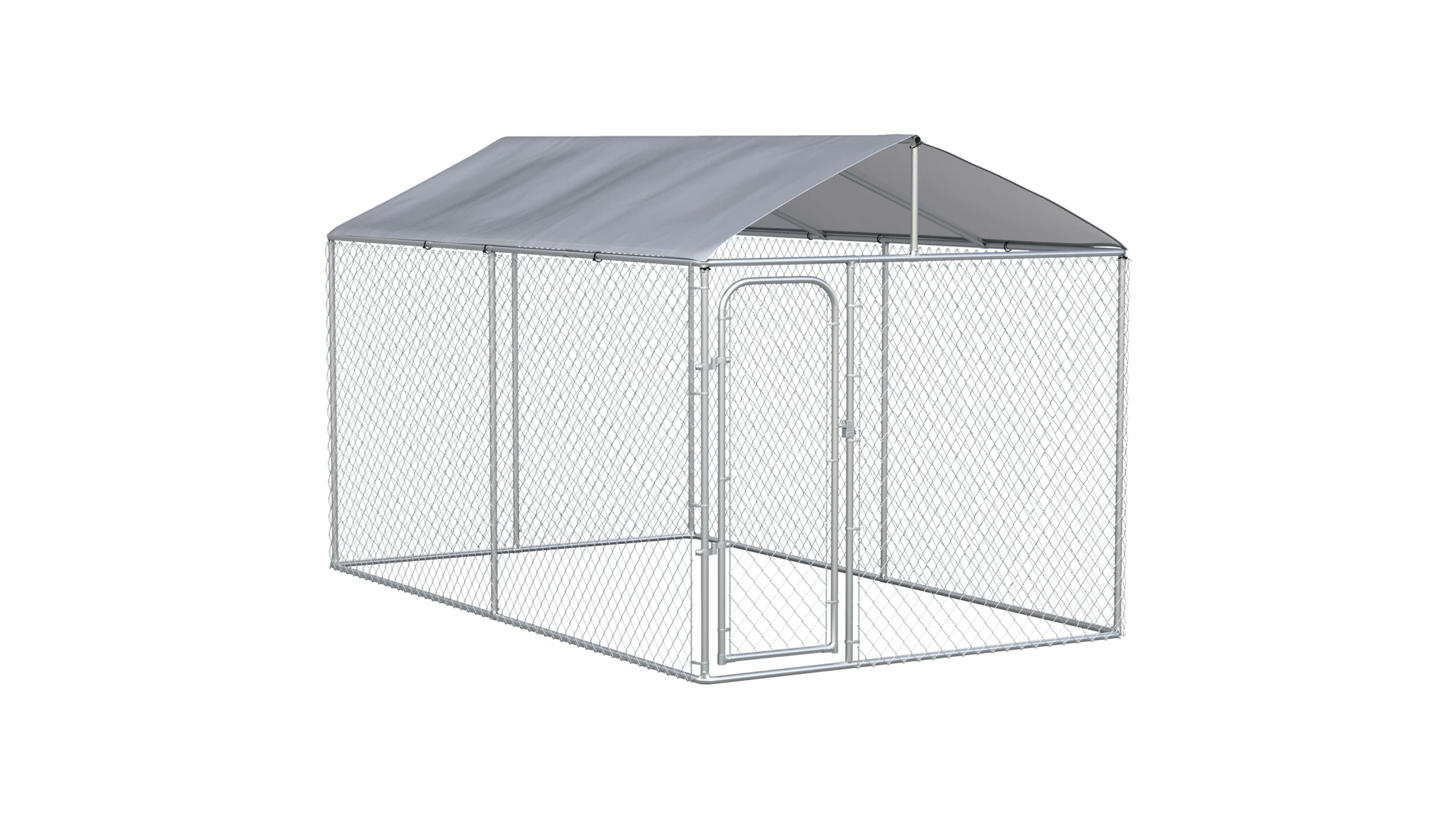 Kennel da esterno PawHut in metallo con tetto: canile spazioso per cani di taglia media e grande