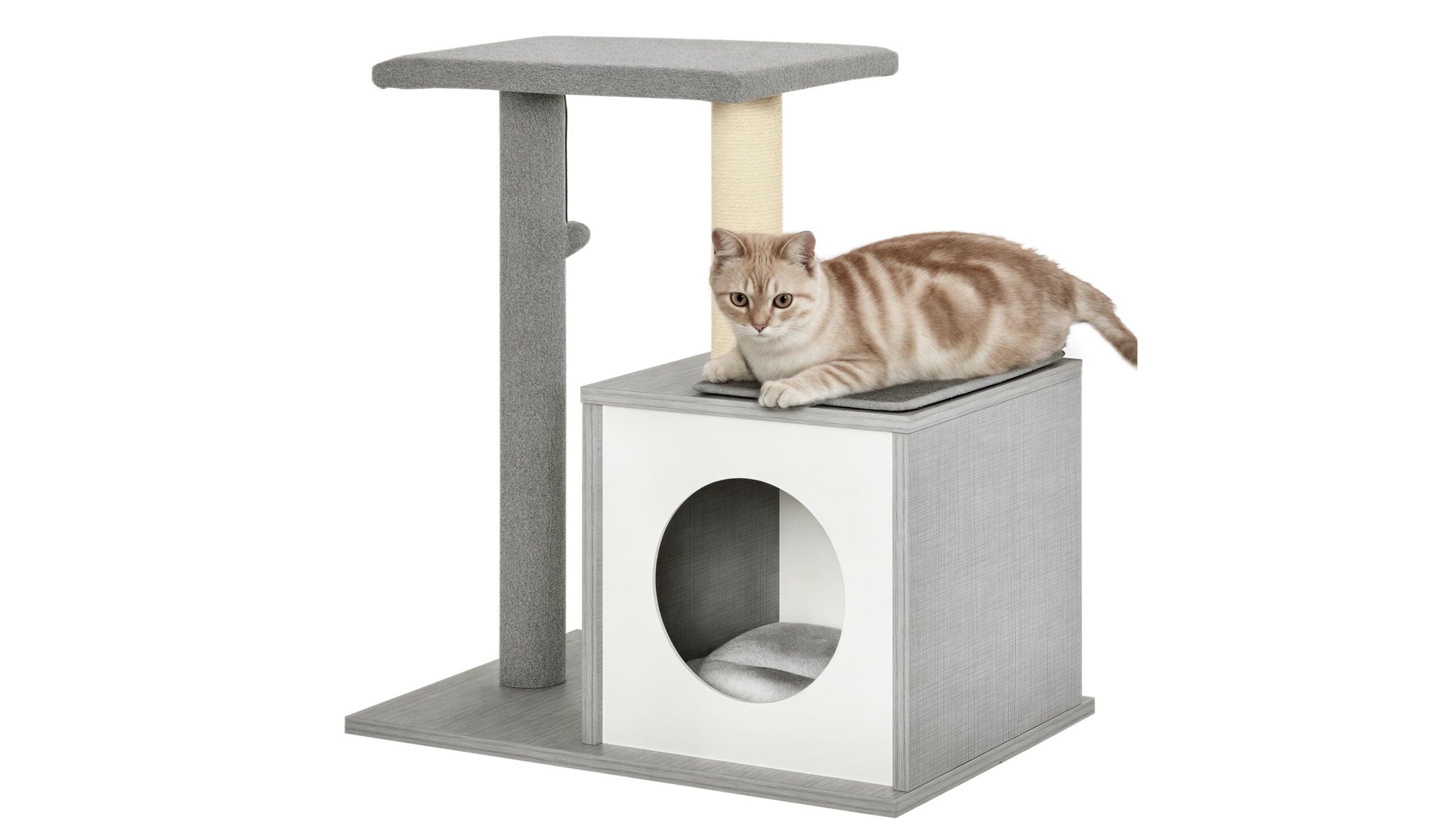 PawHut albero tiragraffi compatto: soluzione salvaspazio per gatti di casa