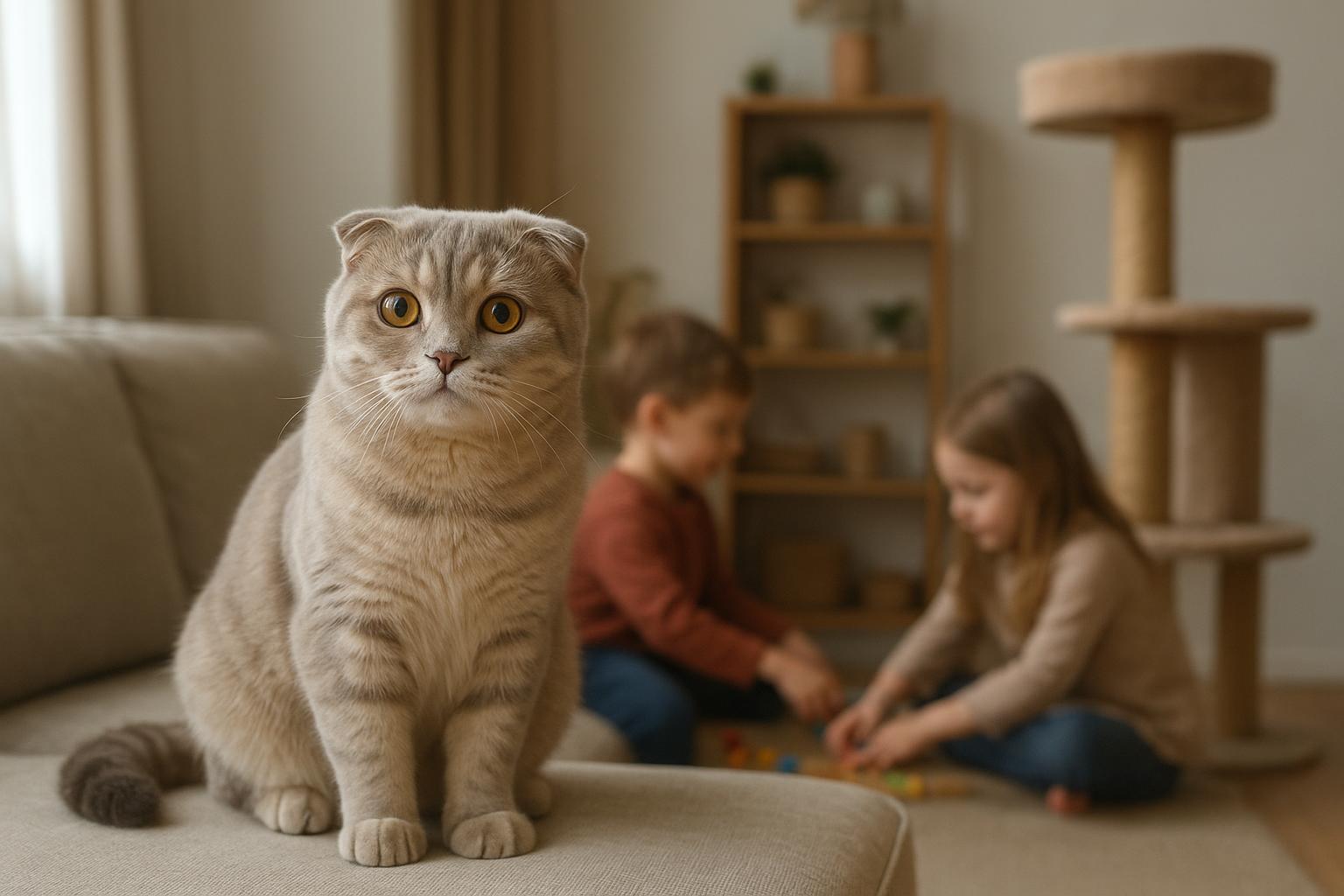 Gatto scottish fold in famiglia: orecchie piegate, carattere dolce e aspetti di salute da conoscere