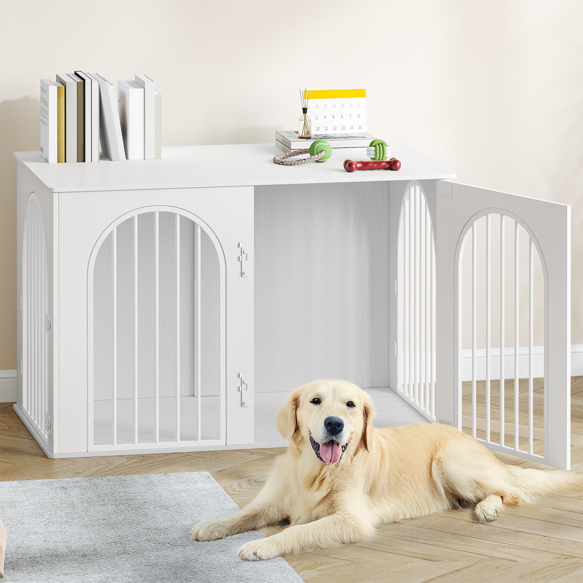 Hzuaneri gabbia-tavolo per cani medi: kennel di design per integrare la cuccia in salotto