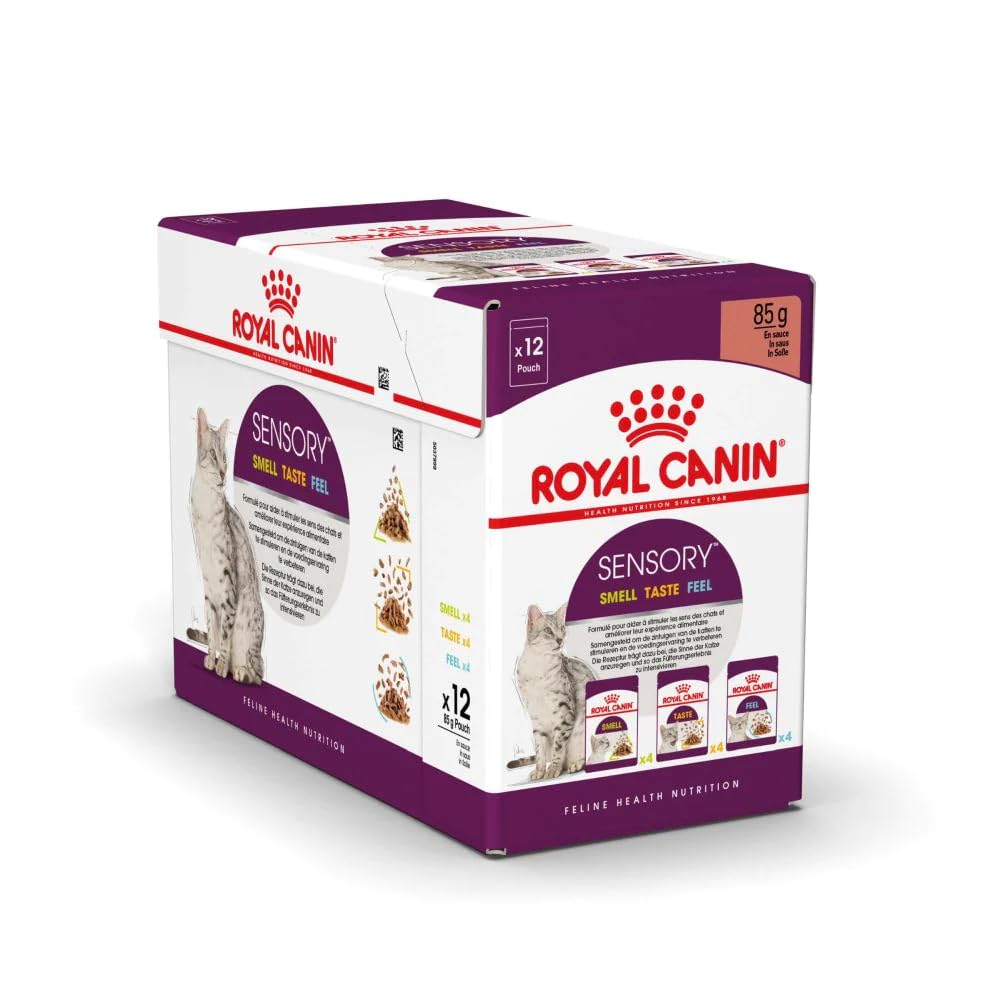 Royal Canin sensory multibox per gatti adulti, bocconcini in salsa per stimolare olfatto e gusto
