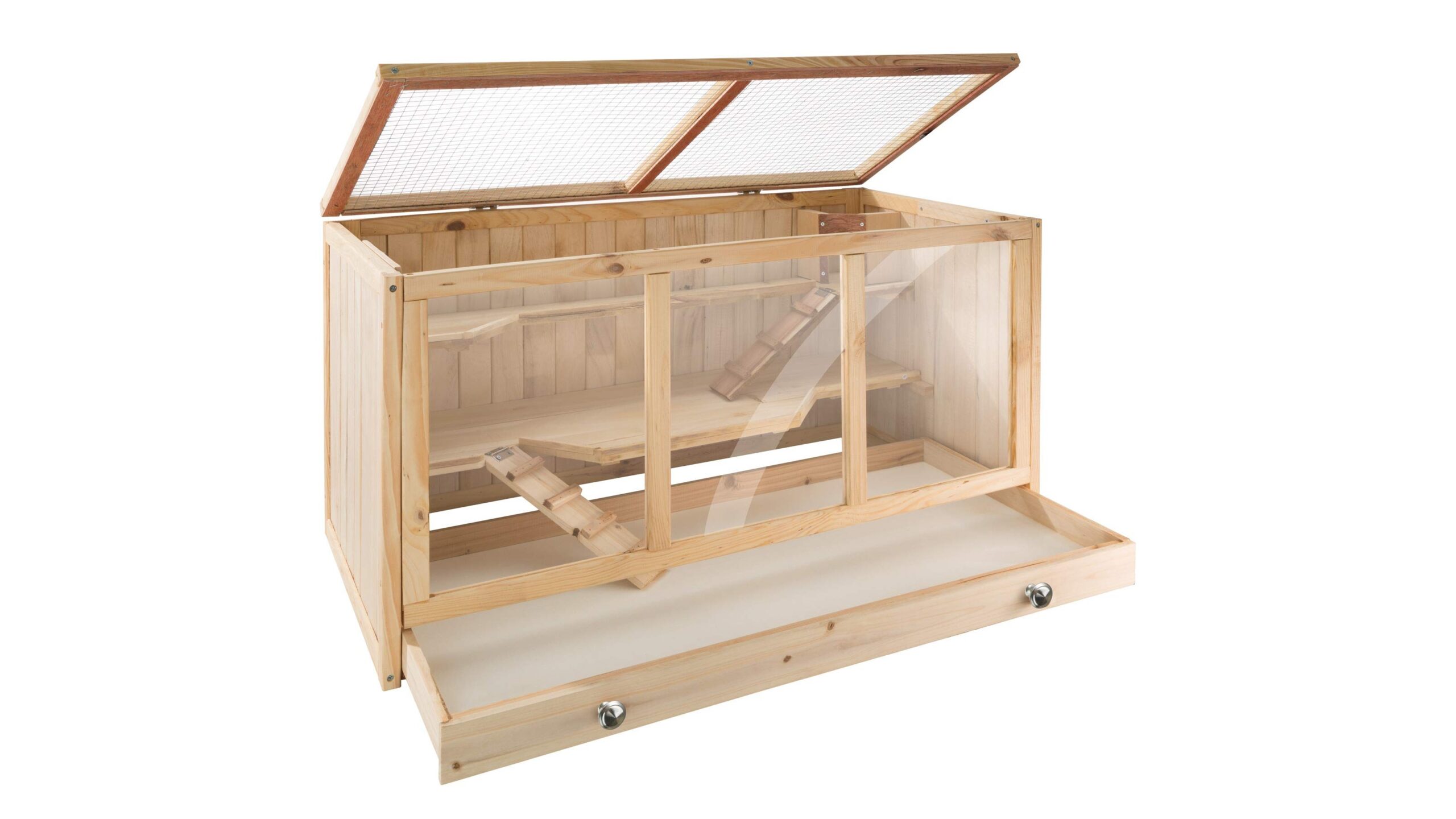 Gabbia in legno tectake per piccoli roditori: la casetta a tre piani ora a prezzo ribassato