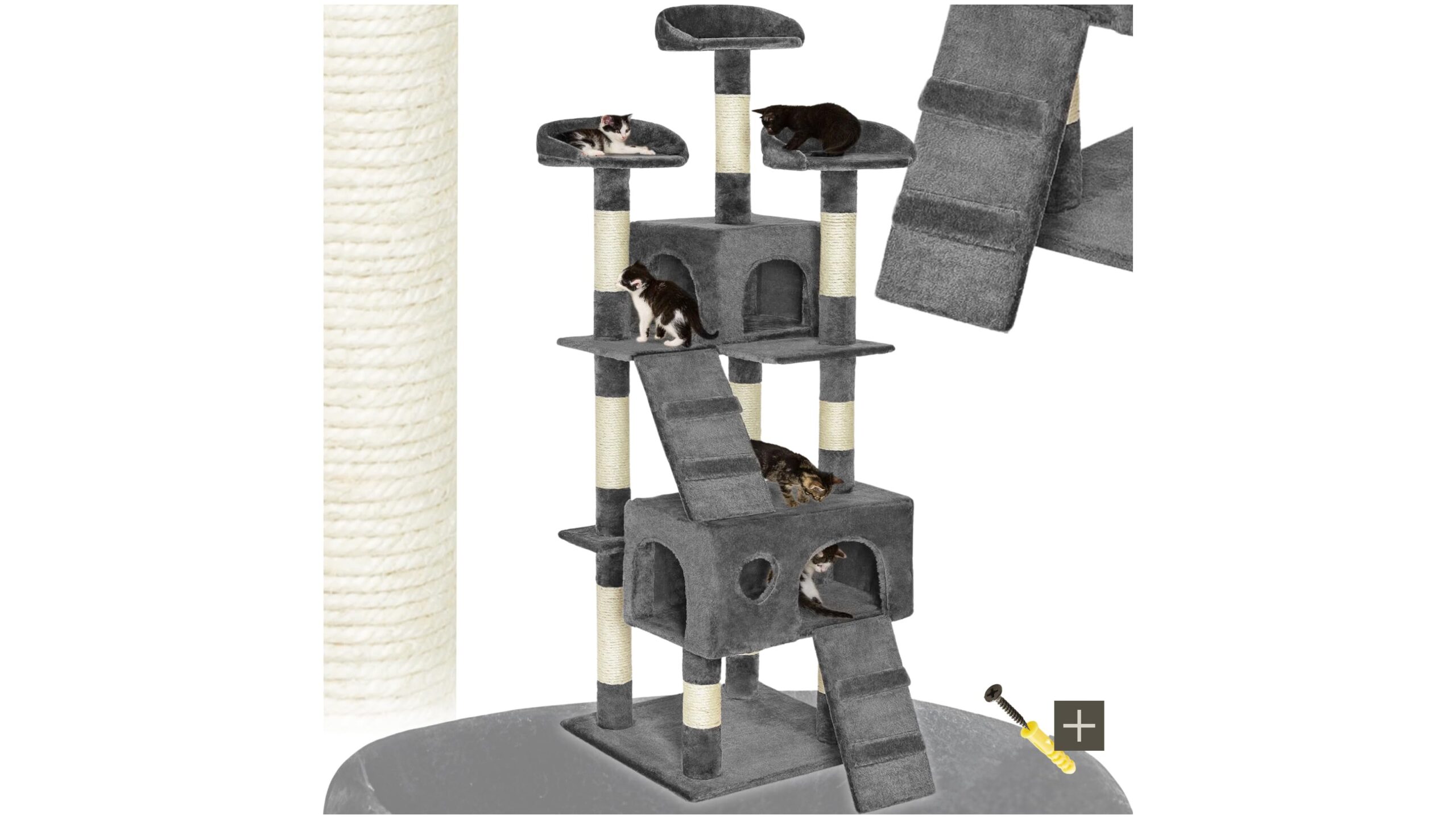 Tiragraffi tectake alto 170 cm: albero gioco completo per gatti in sconto su Amazon