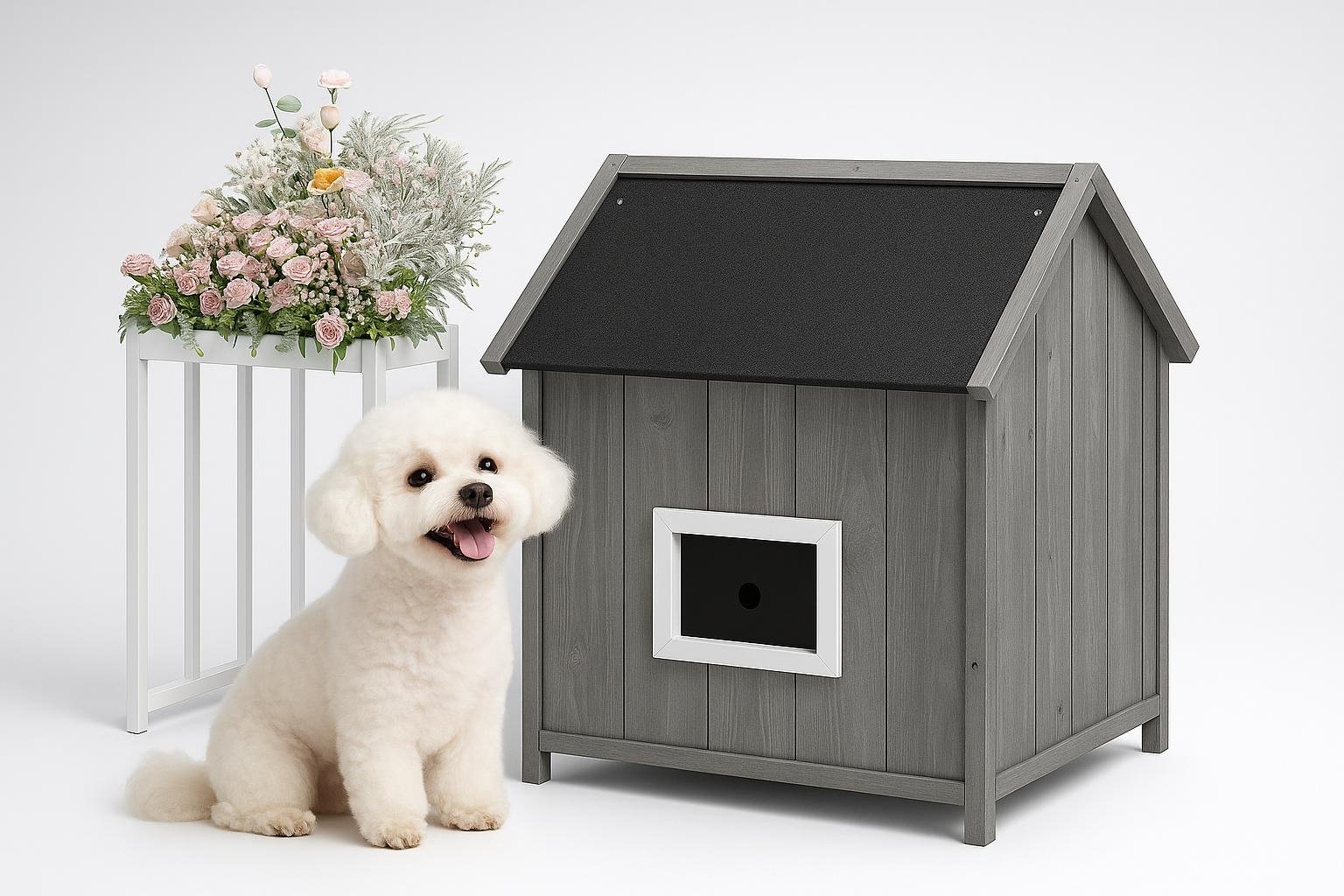 PawHut cuccia in legno con terrazza per cani da esterno, occasione interessante su Amazon