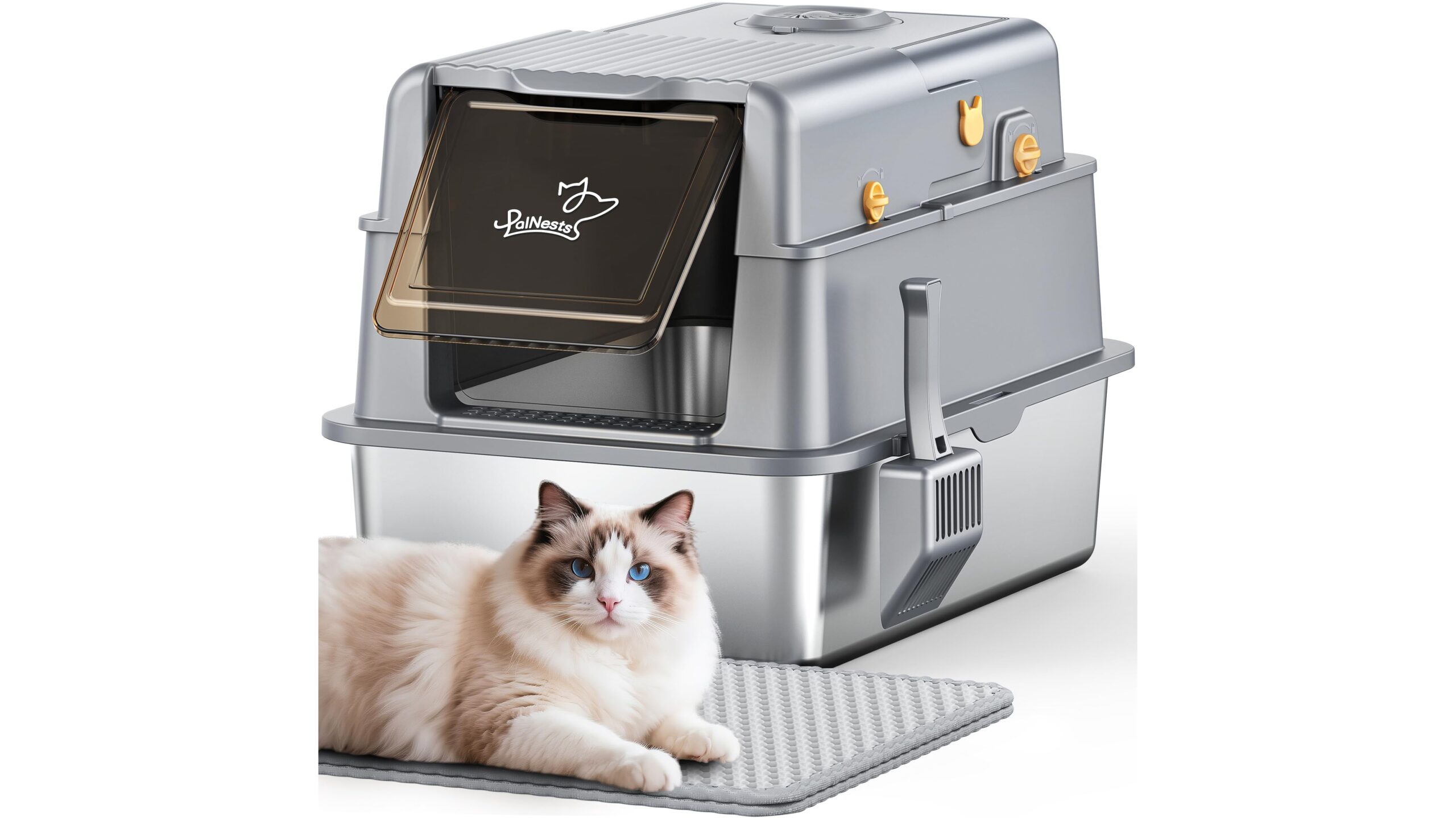 PalNests lettiera in acciaio inox per gatti XXL, la soluzione chiusa e igienica in offerta su Amazon