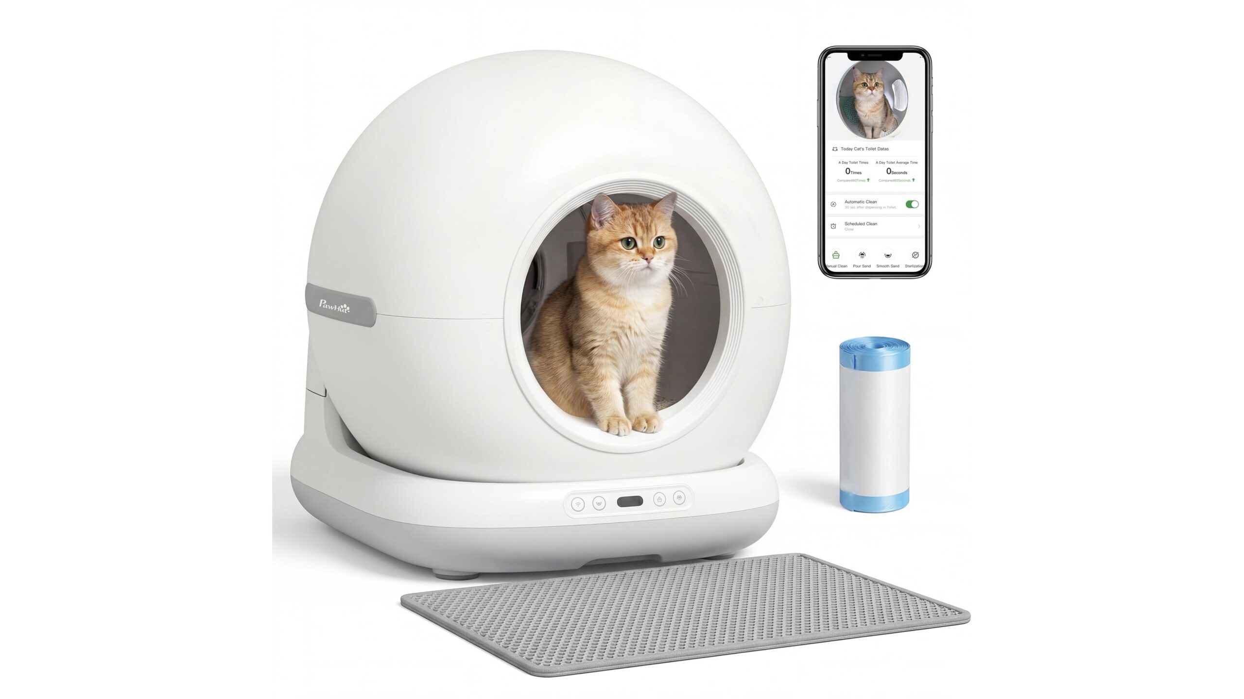 PawHut lettiera gatto autopulente con telecamera e app, minimo storico per chi ha più mici in casa