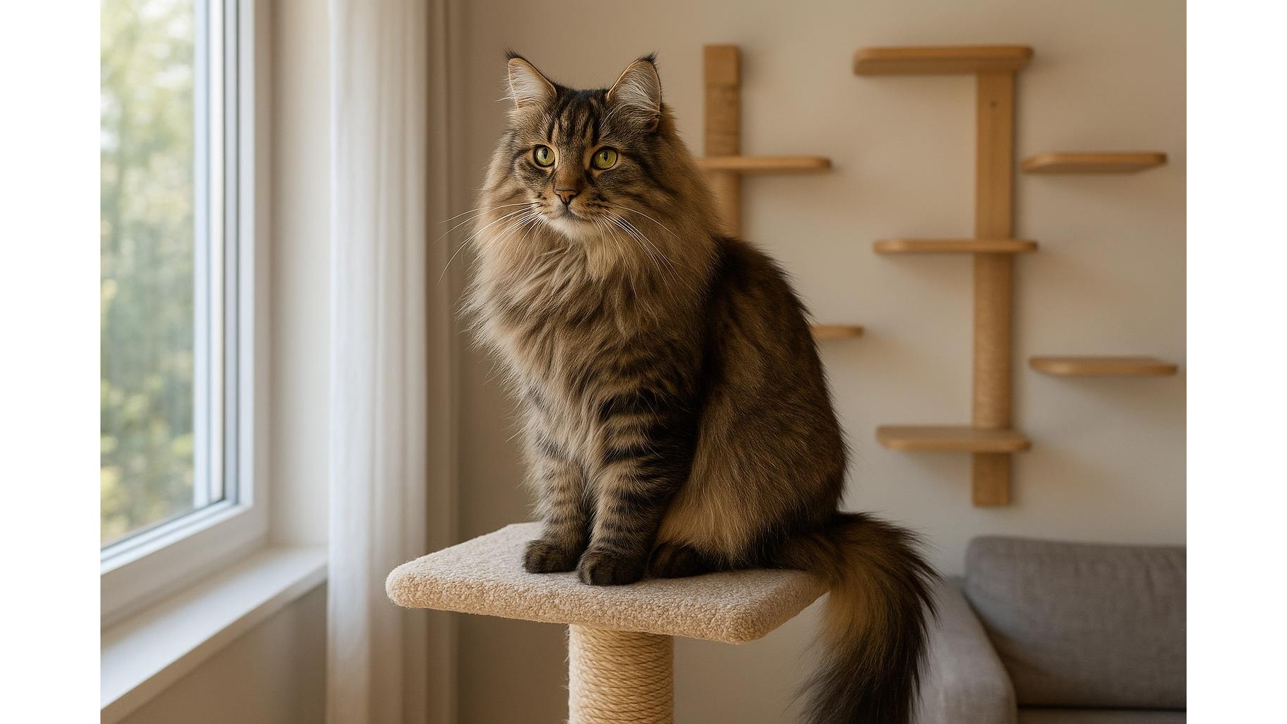 Gatto norvegese delle foreste: esigenze di spazio, cura del pelo e convivenza con bambini e altri animali