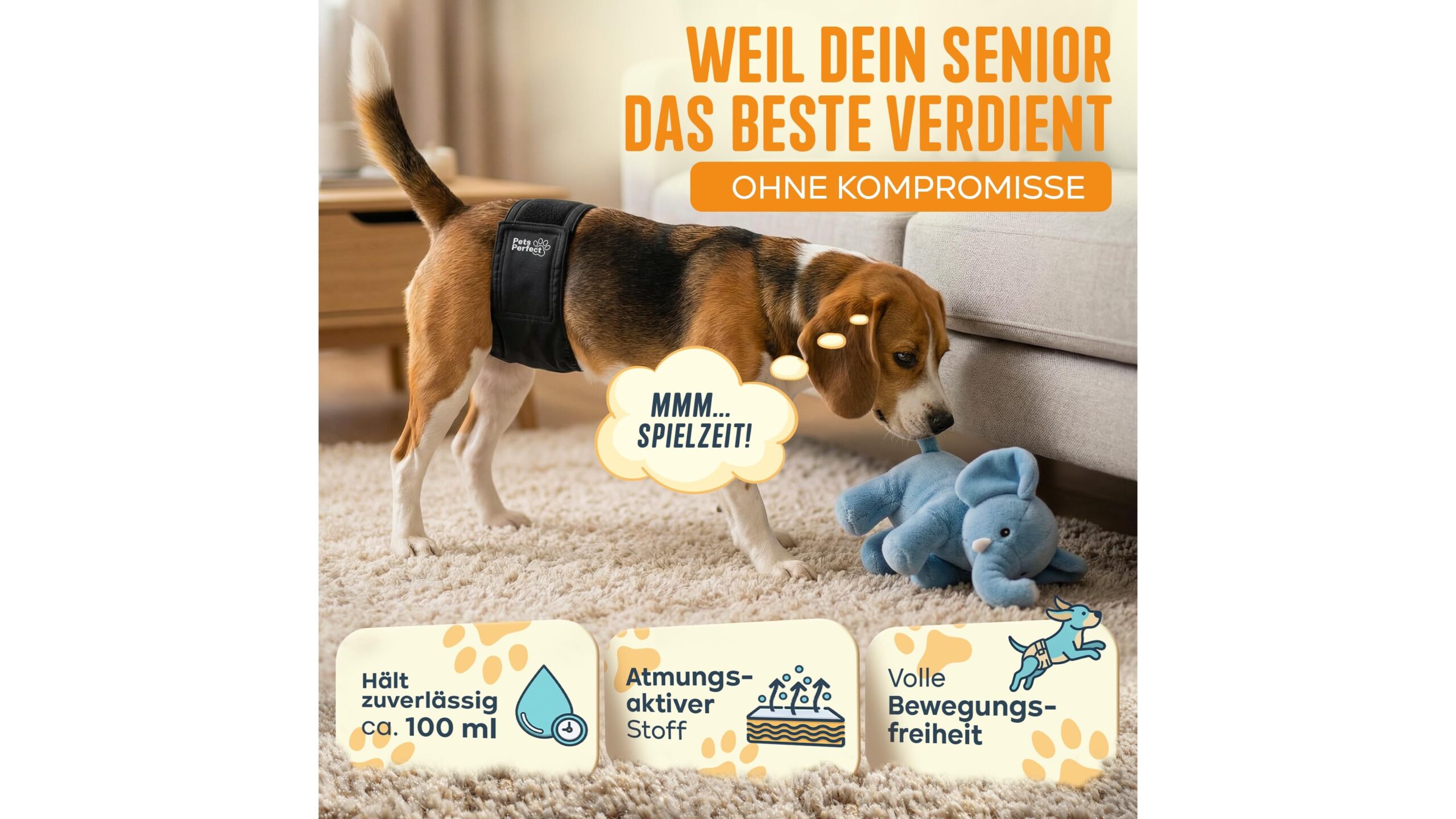 Doggy diaper Pets Perfect per cani maschi taglia M, pannolini in sconto per gestire perdite e marcature