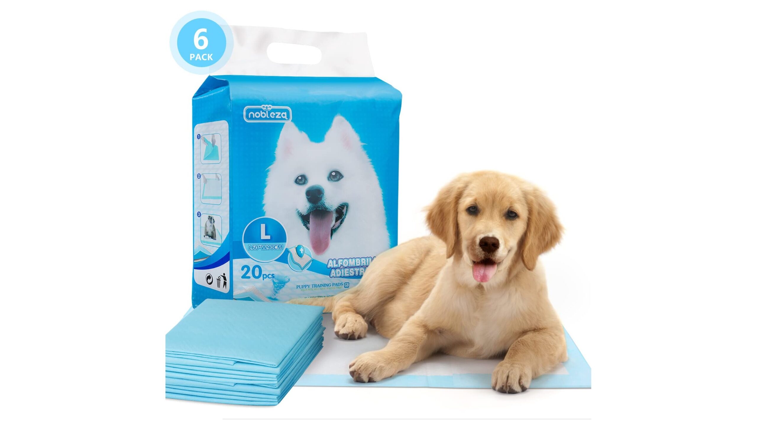 Nobleza tappetini igienici extra large 90×60, maxi formato in offerta per cuccioli e cani anziani