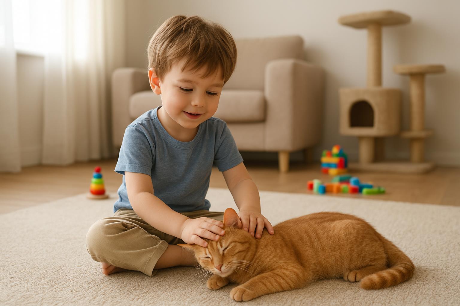 Gatto e bambini piccoli: regole di convivenza sicura tra coda, giochi e curiosità
