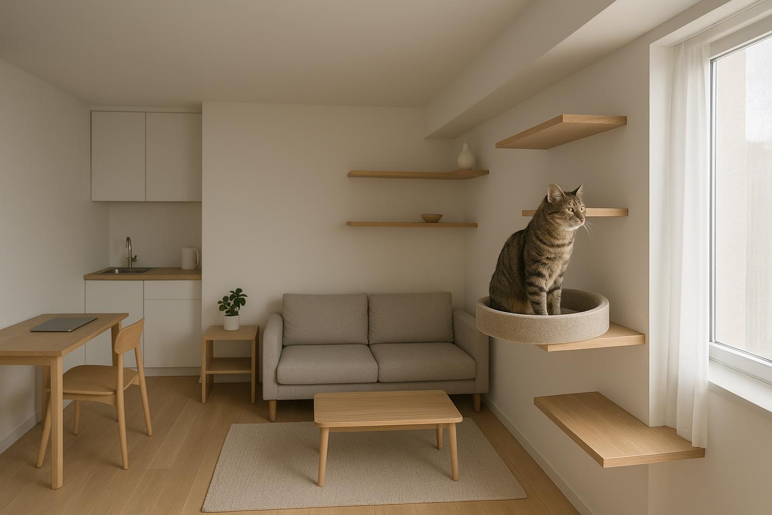 Gatto e arricchimento verticale in piccoli spazi: soluzioni per monolocali e bilocali