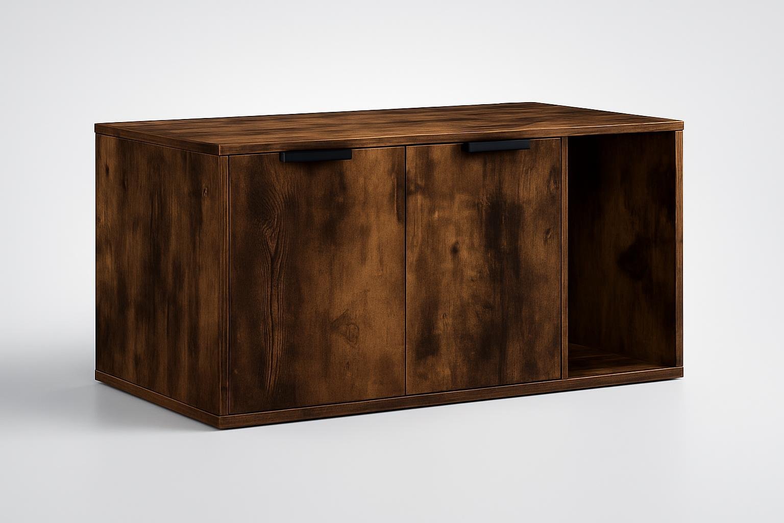 Mobile copri lettiera vidaXL rovere fumo, arredo discreto per nascondere la cassetta del gatto