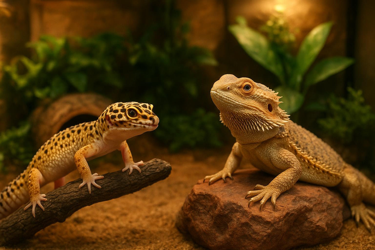 Piccoli rettili per principianti: gechi leopardini e dragoncello barbuto a confronto