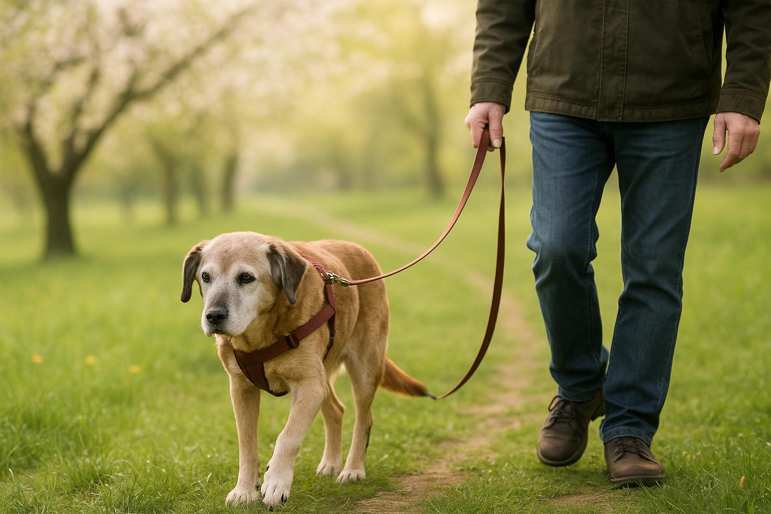 Cane anziano in forma in primavera: come adattare passeggiate, gioco e controlli di salute dai 9 anni in su