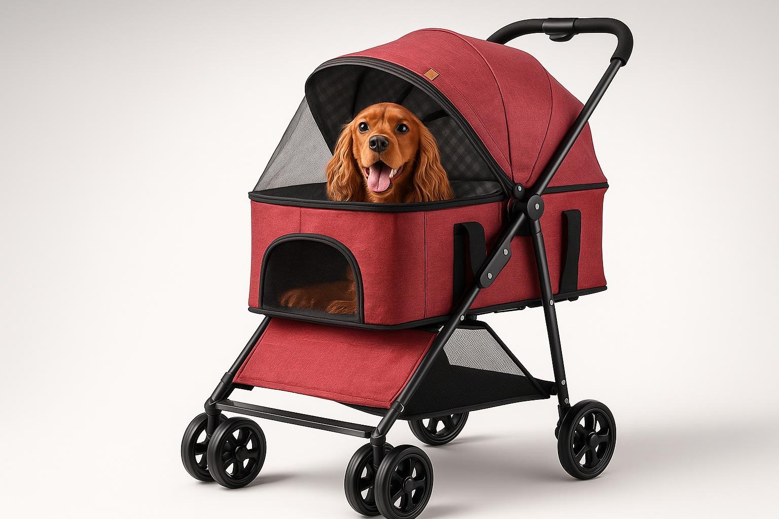 LOVPET passeggino per cani 2 in 1, trasporto comodo per cani anziani o con mobilità ridotta