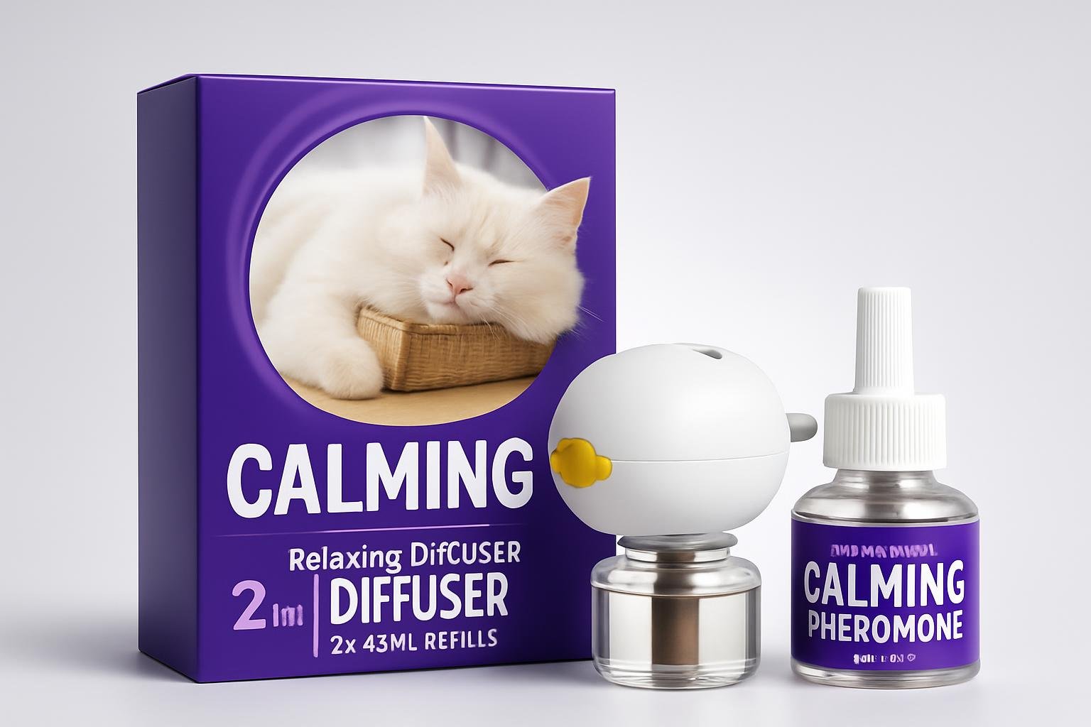 Diffusore di feromoni ELEMPURE per gatti, supporto calmante 2 in 1 per ansia e stress domestico