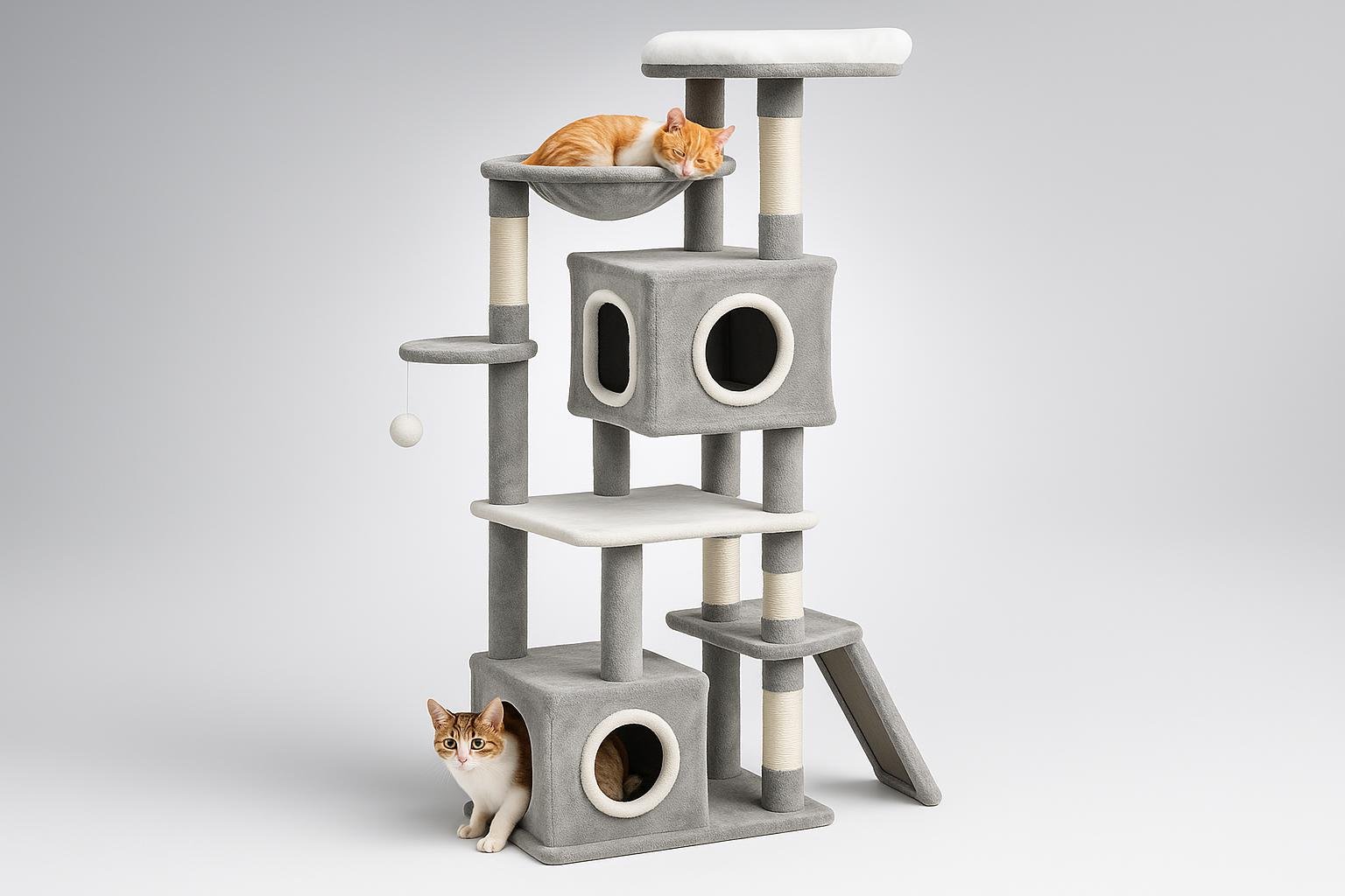 PawHut tiragraffi alto 165 cm, torre completa per gatti in offerta su Amazon