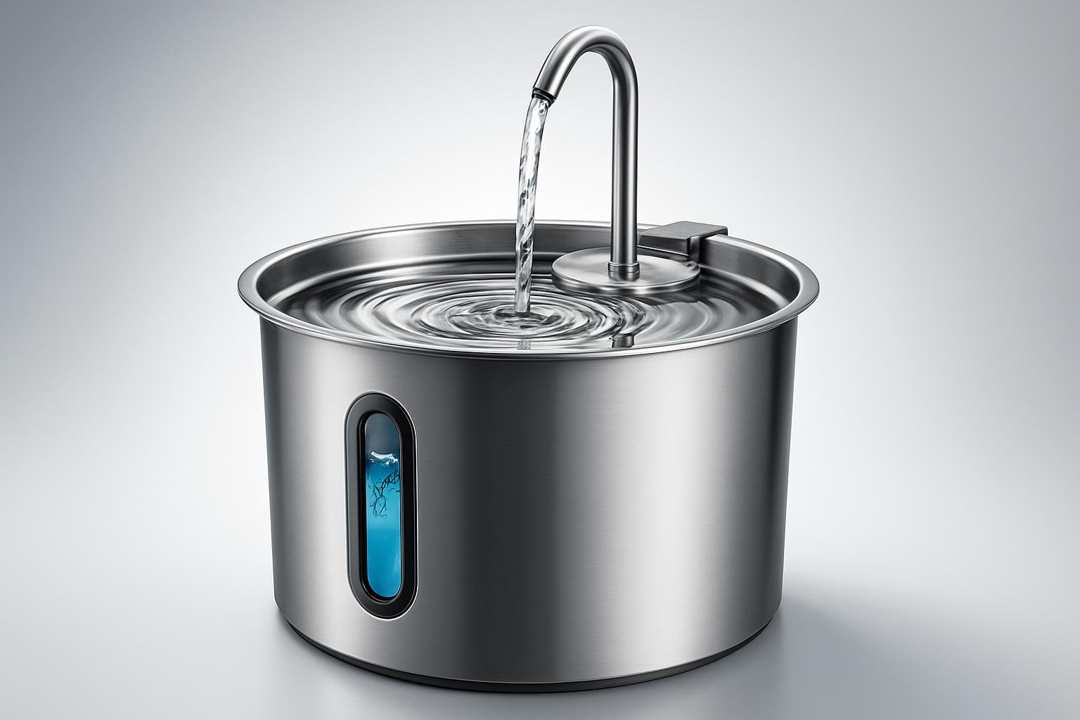 Fontanella per gatti in acciaio inox 2,2 L, design silenzioso e filtrazione avanzata in sconto Amazon