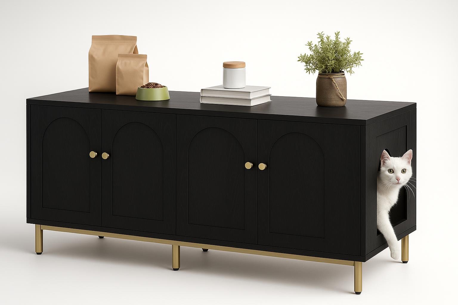 Mobile Hzuaneri per lettiera doppia, la panca salva-spazio per chi vive con due gatti al minimo storico su Amazon