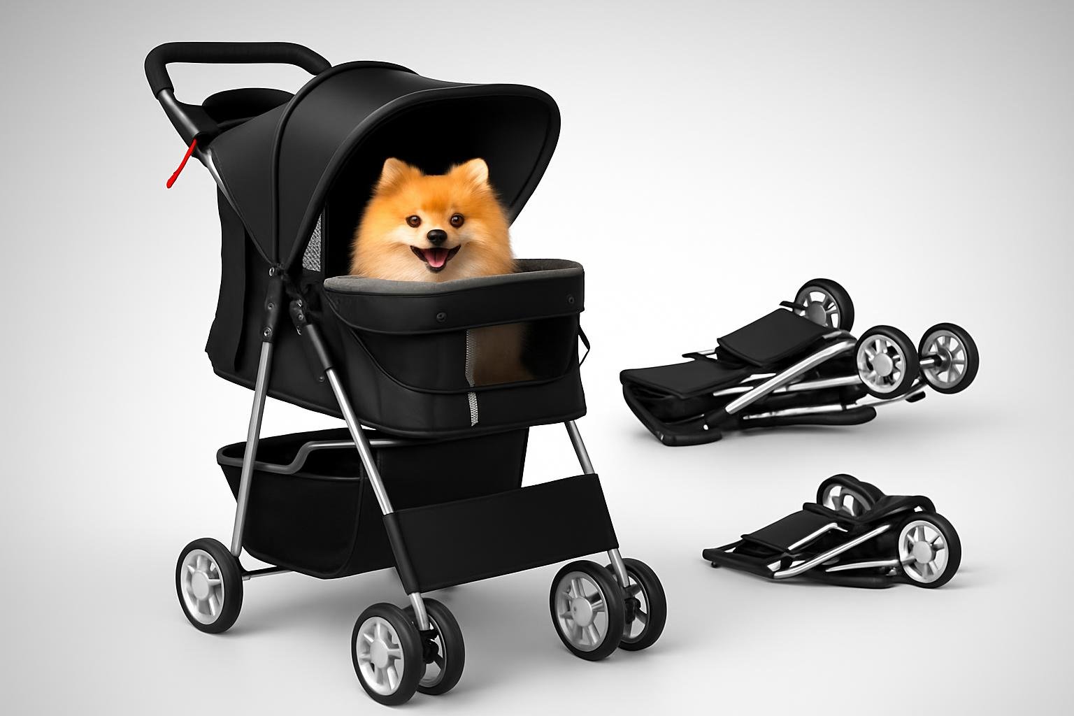 Passeggino PawHut per cani piccoli e gatti, carrozzina pieghevole leggera in offerta su Amazon