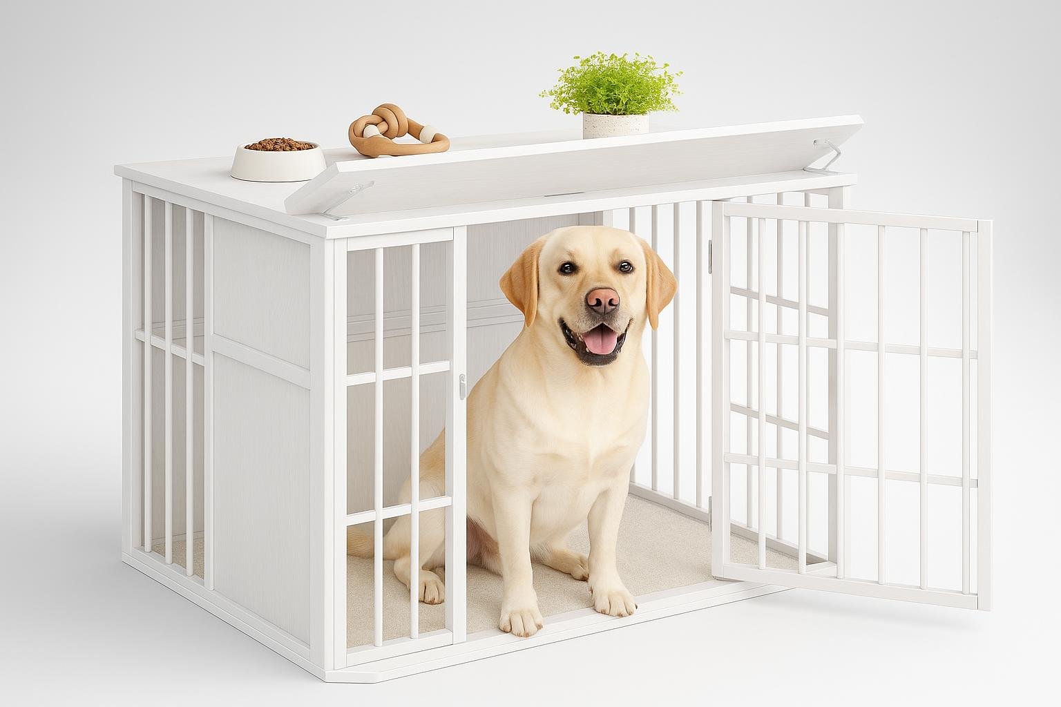 Hzuaneri gabbia per cani da interno 120 cm, soluzione moderna e funzionale per la zona riposo