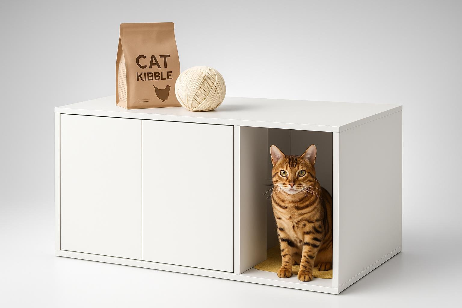 Mobile lettiera Amveya da 80 cm, nascondere la sabbiera del gatto con stile in bagno o soggiorno