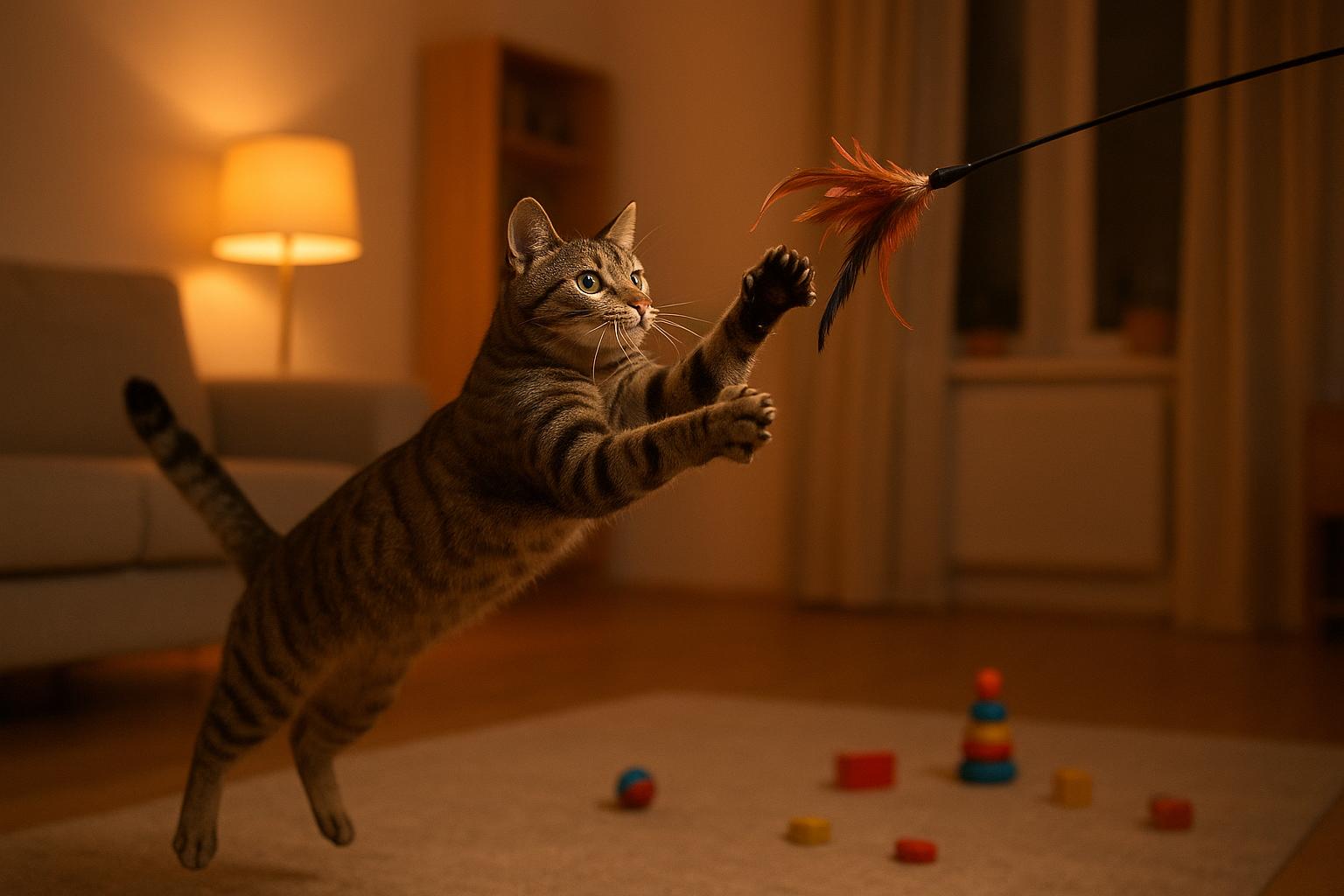 Giochi di caccia simulata serali per gatti indoor: come soddisfare l’istinto predatorio in casa